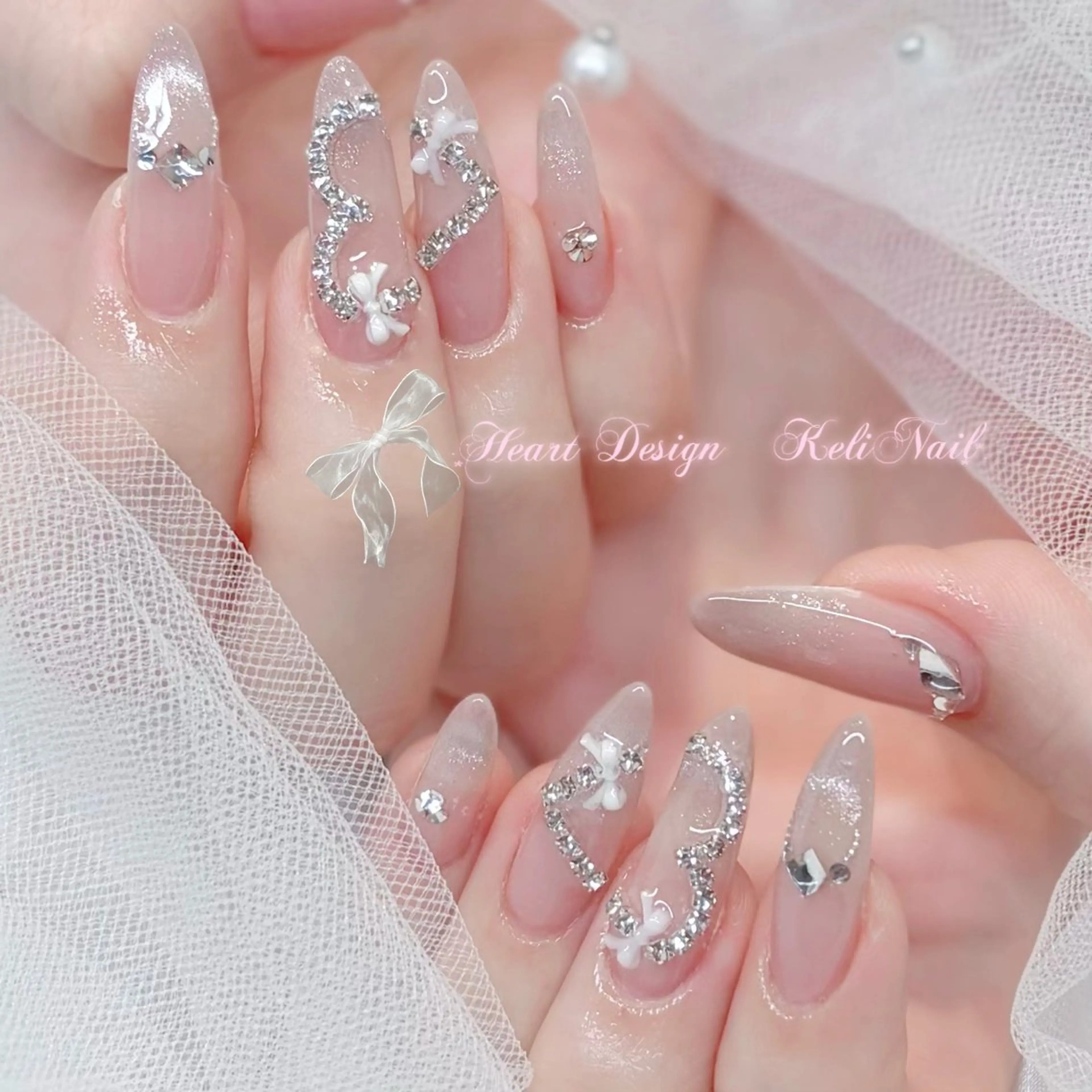 ネイル フレンチネイル キラキラネイル マグネットネイル マグネットフレンチ ワンホンネイル Keli Nail 難波のネイルデザイン