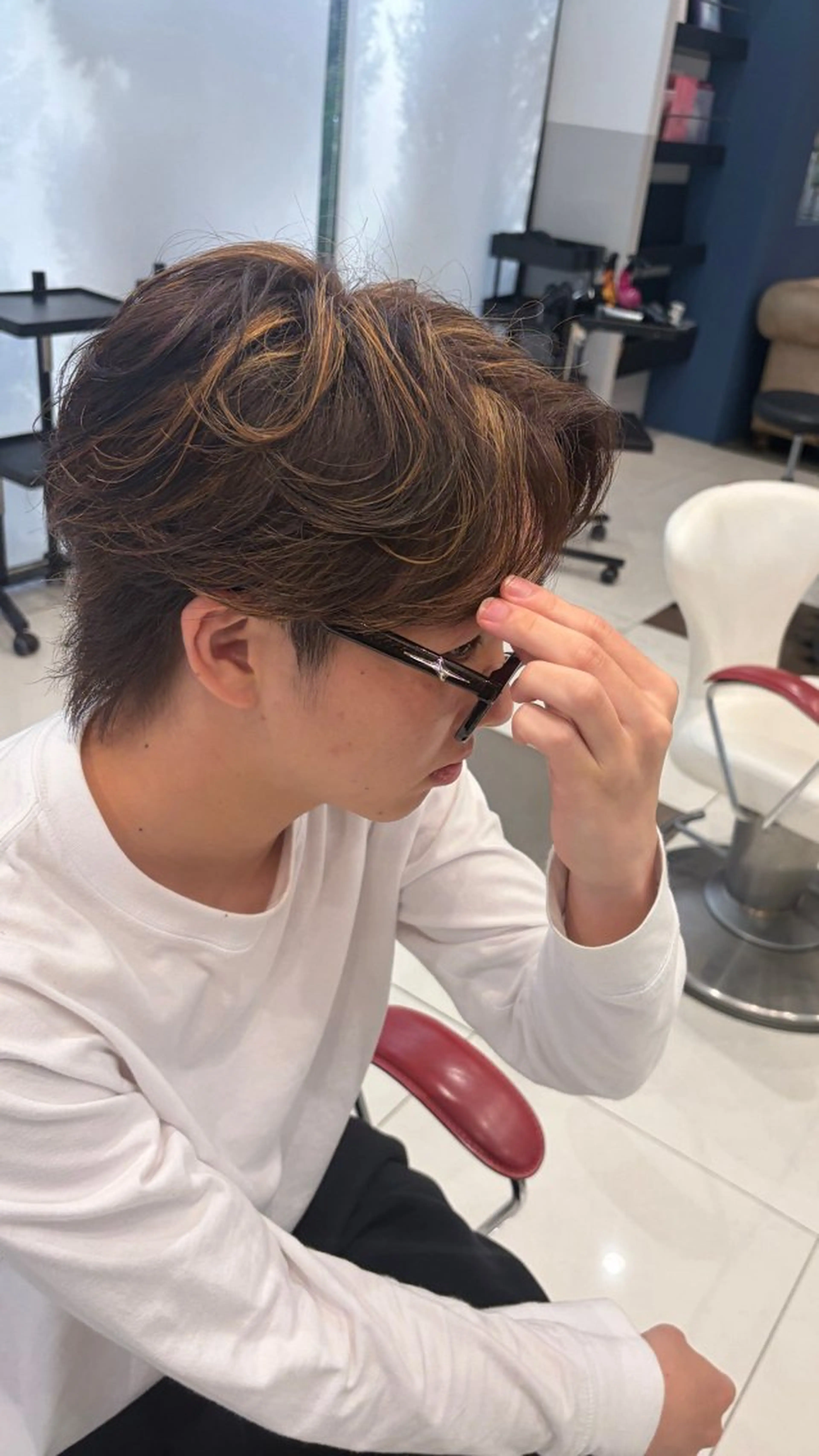 メンズ カット ヘアカラー 平日カットモデル 高岡/山崎開世のヘアスタイル