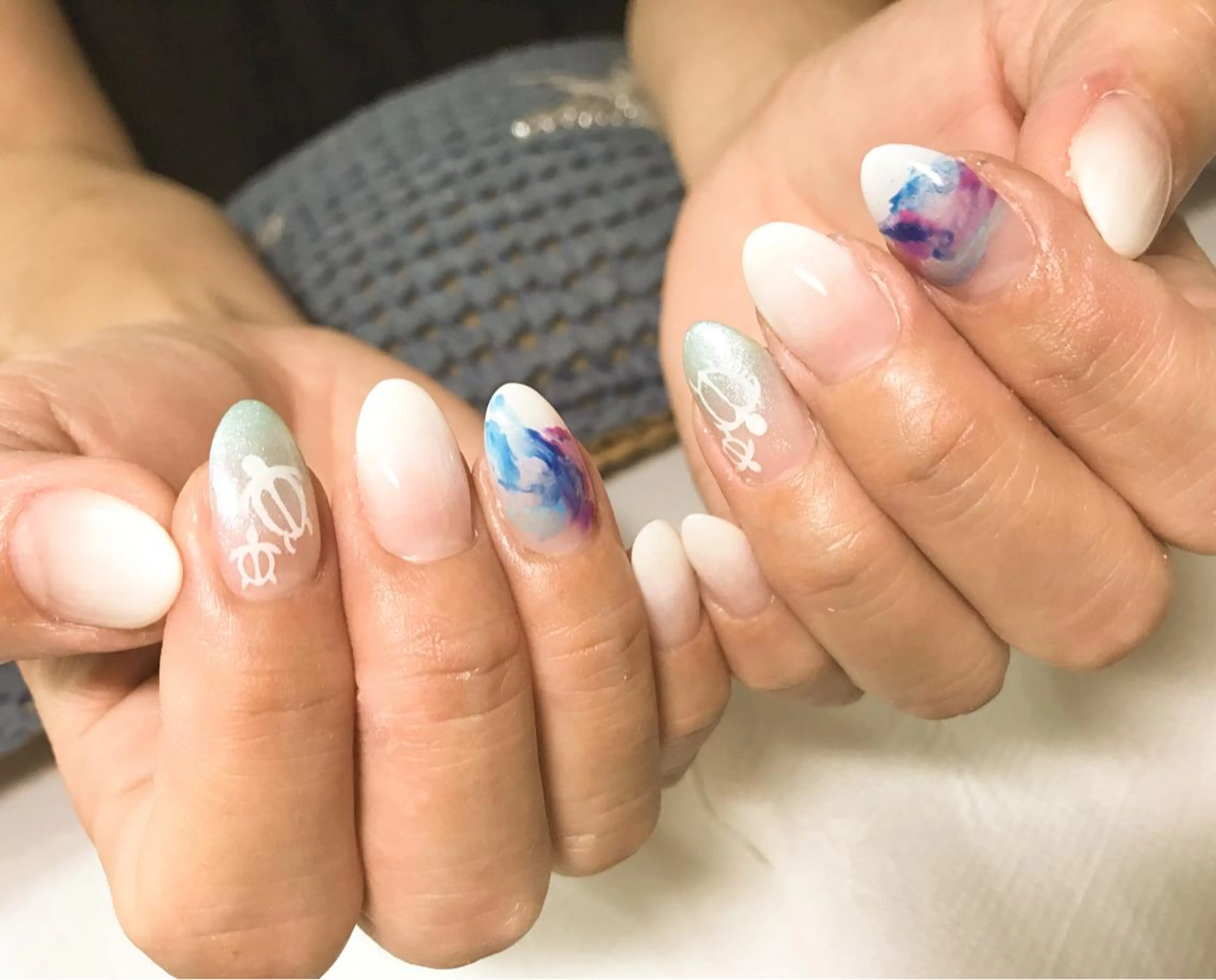 ネイル フットネイル グラデーション シンプルネイル 春ネイル 夏ネイル nail fufla ♡yamane♡のネイルデザイン