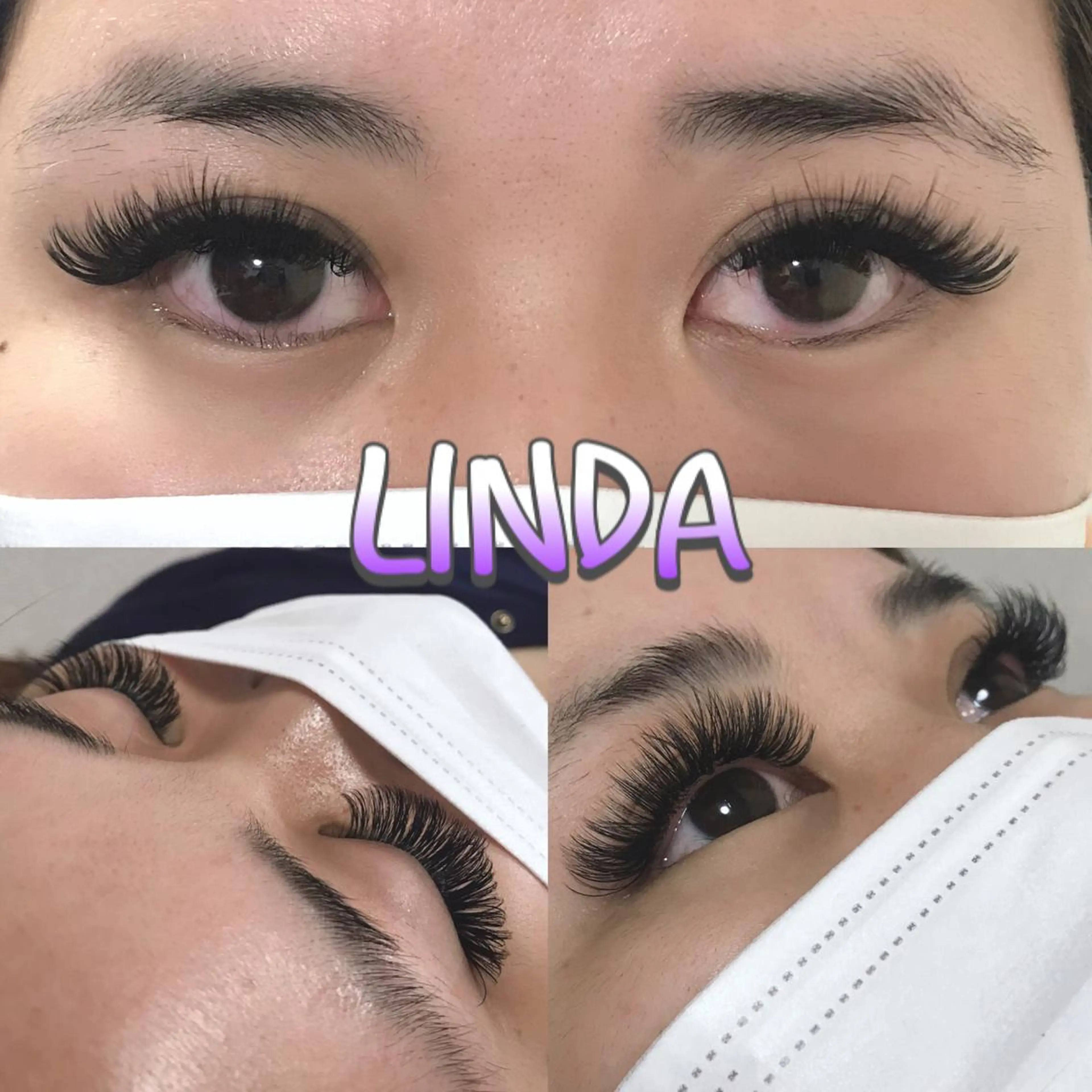 マツエク・マツパ 付け放題 目尻長め ボリュームラッシュ linda lashesのマツエク・マツパデザイン