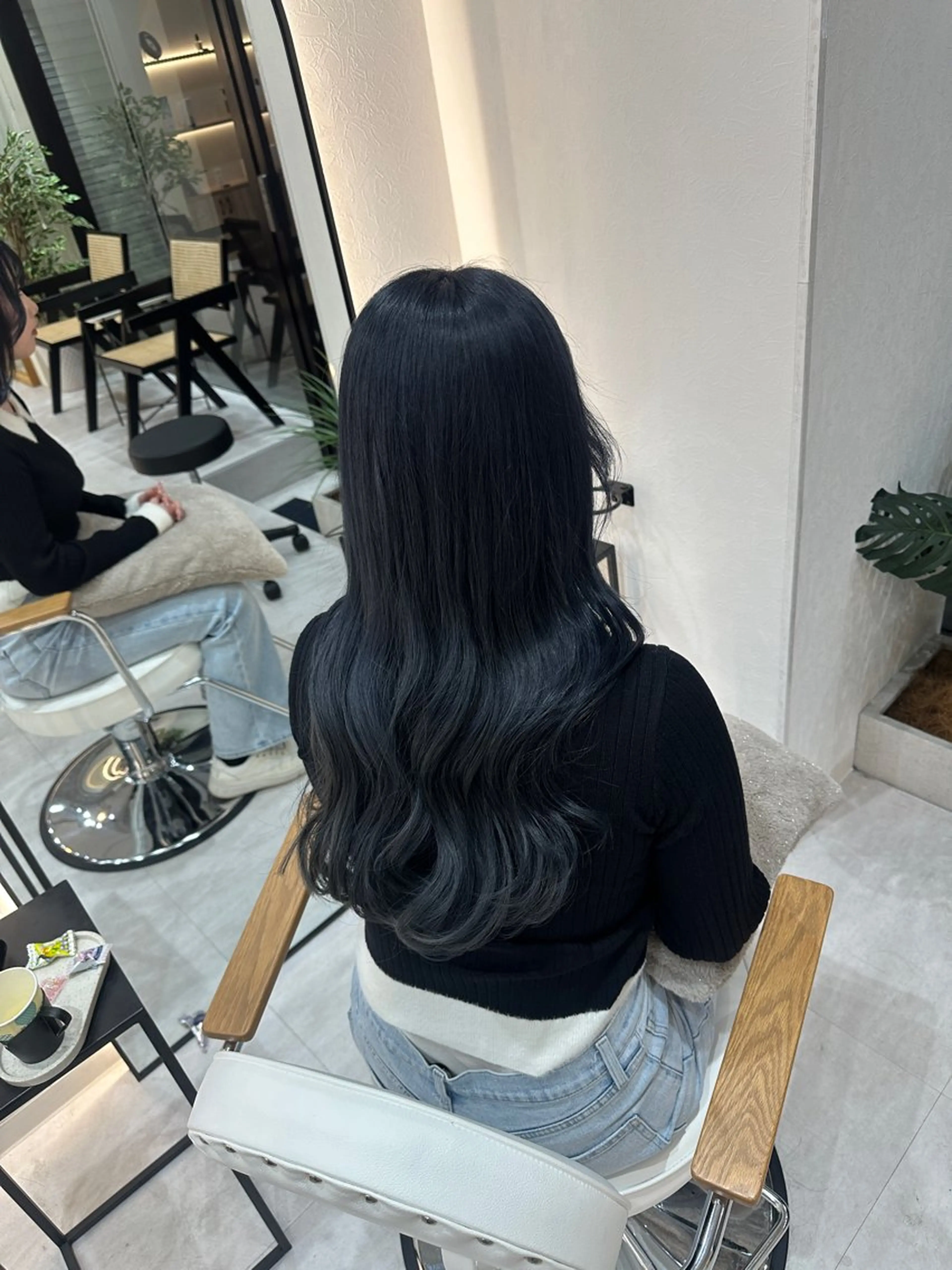 ロング カラー ブリーチ ブルーカラー ネイビーカラー 韓国ヘア/艶髪ロング グレージュ/kanaのヘアスタイル