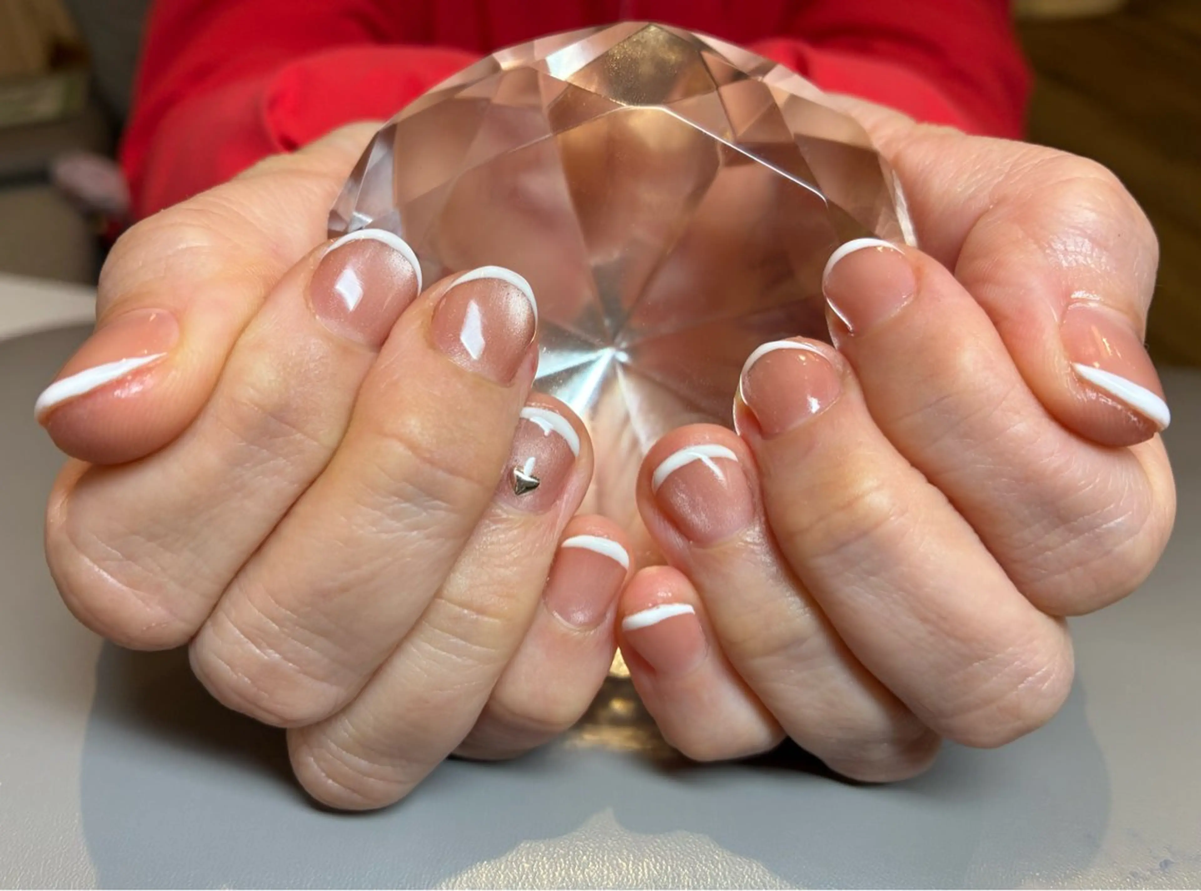 ネイル フレンチネイル マグネットネイル 春ネイル ハンドネイル ECRLN Atsumiのネイルデザイン