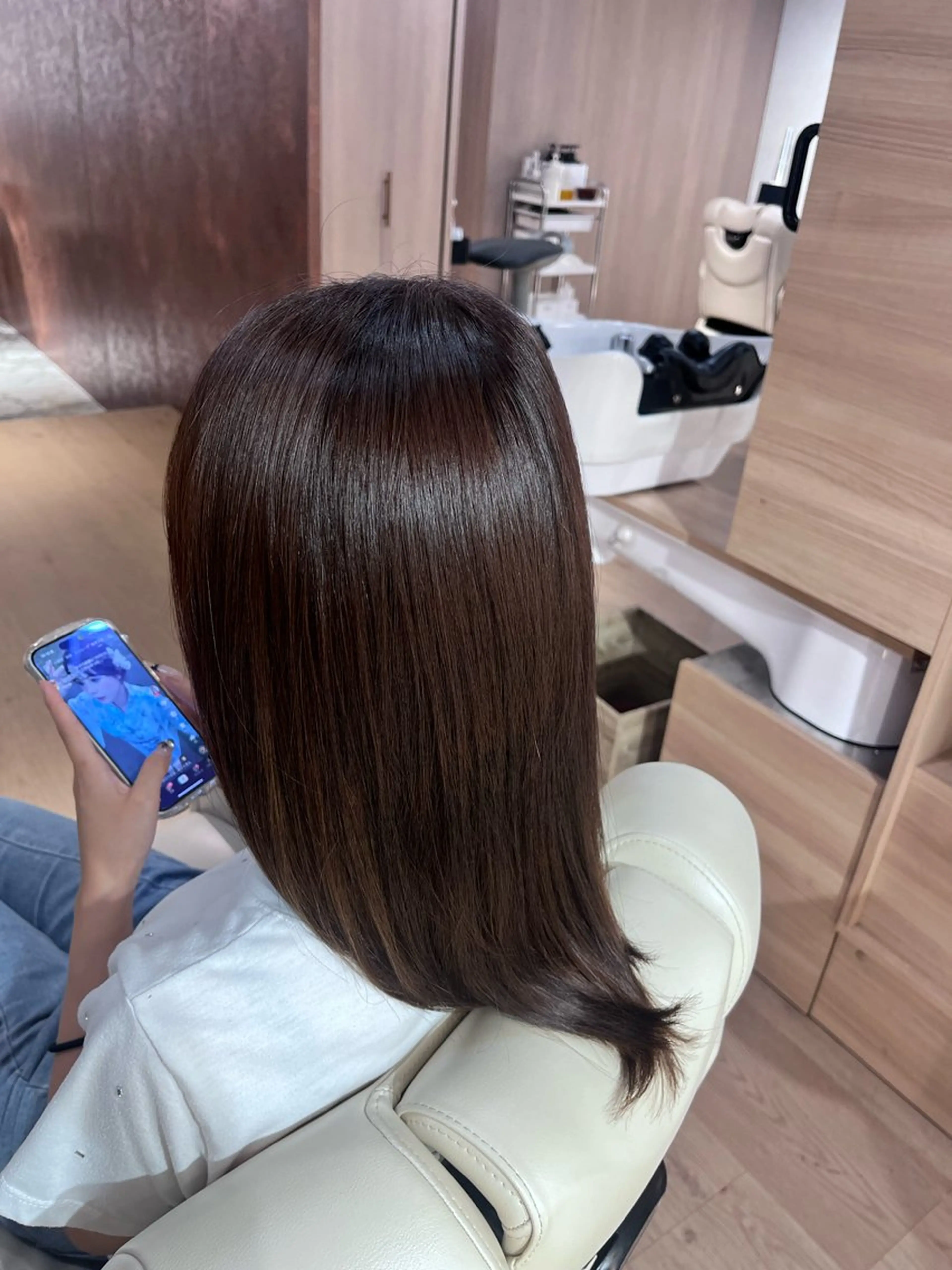 セミロング 髪質改善 ヘアカラー Bonheur shunのヘアスタイル