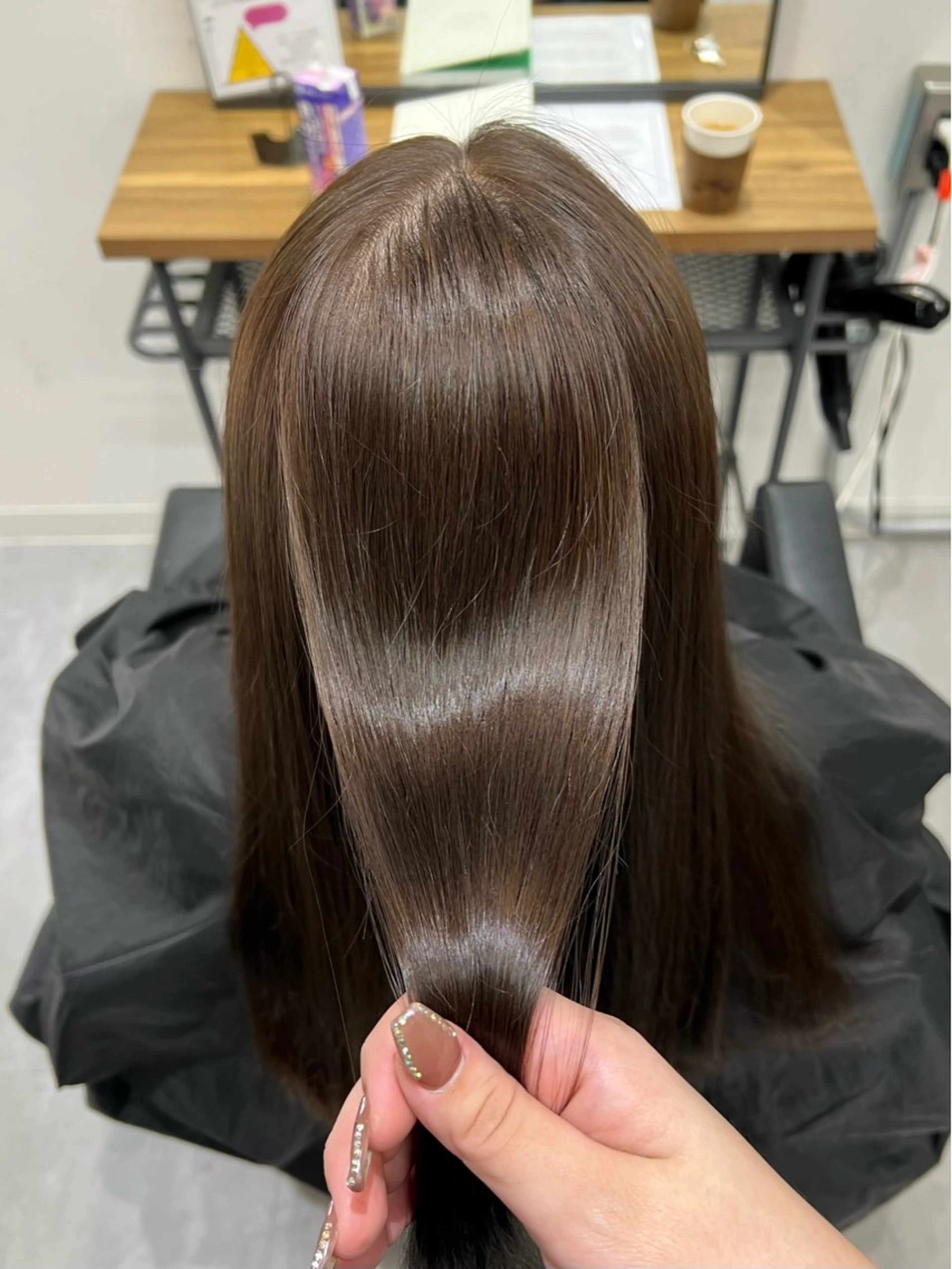 ロング カラー アッシュ ブラウンカラー 透明感カラー ショート/ウルフ カットモデル募集のヘアスタイル