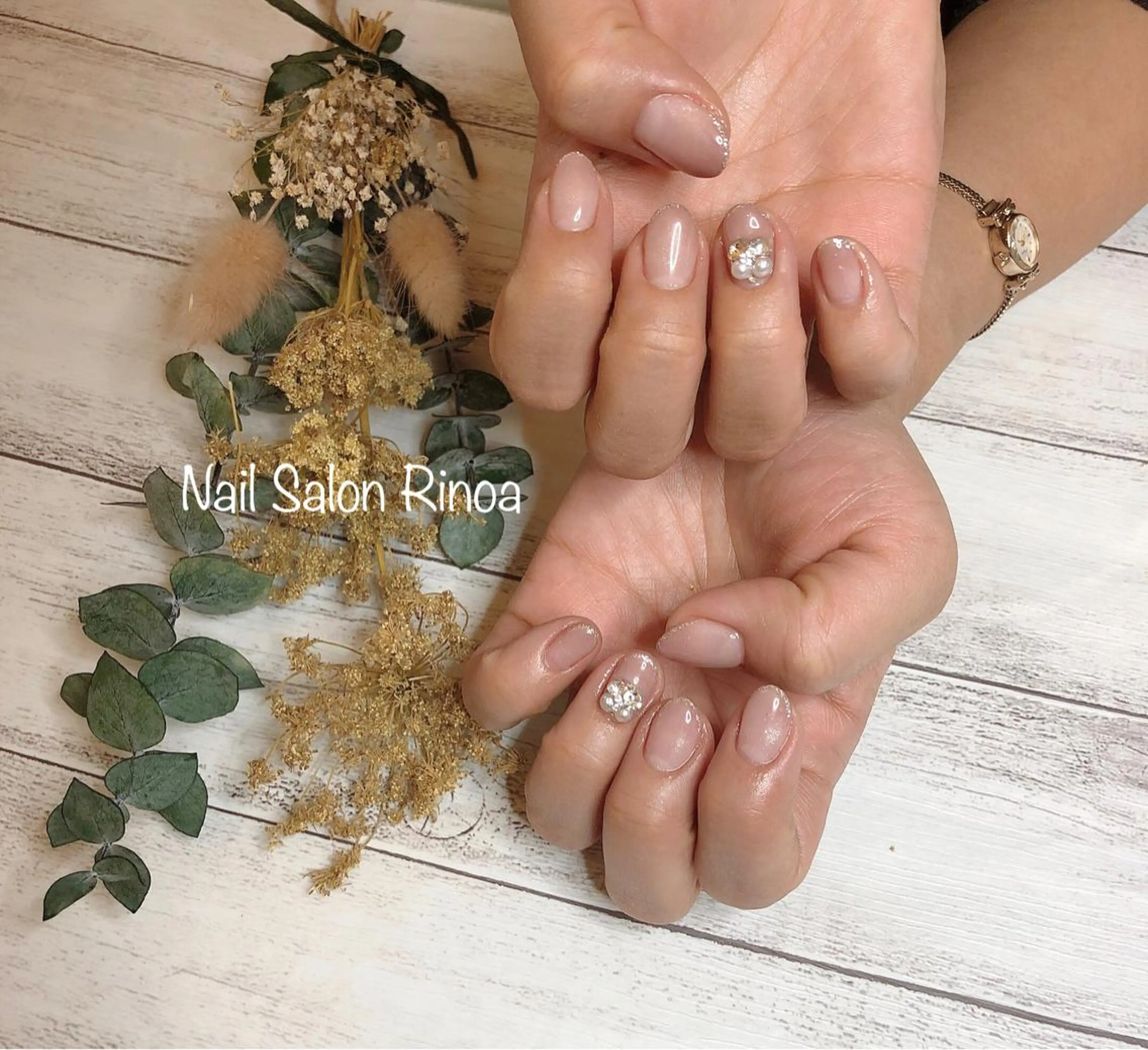 ネイル ラメ(グリッター) 持ち込み ストーンネイル ハンドネイル フットネイル Nail Salon Rinoaのネイルデザイン
