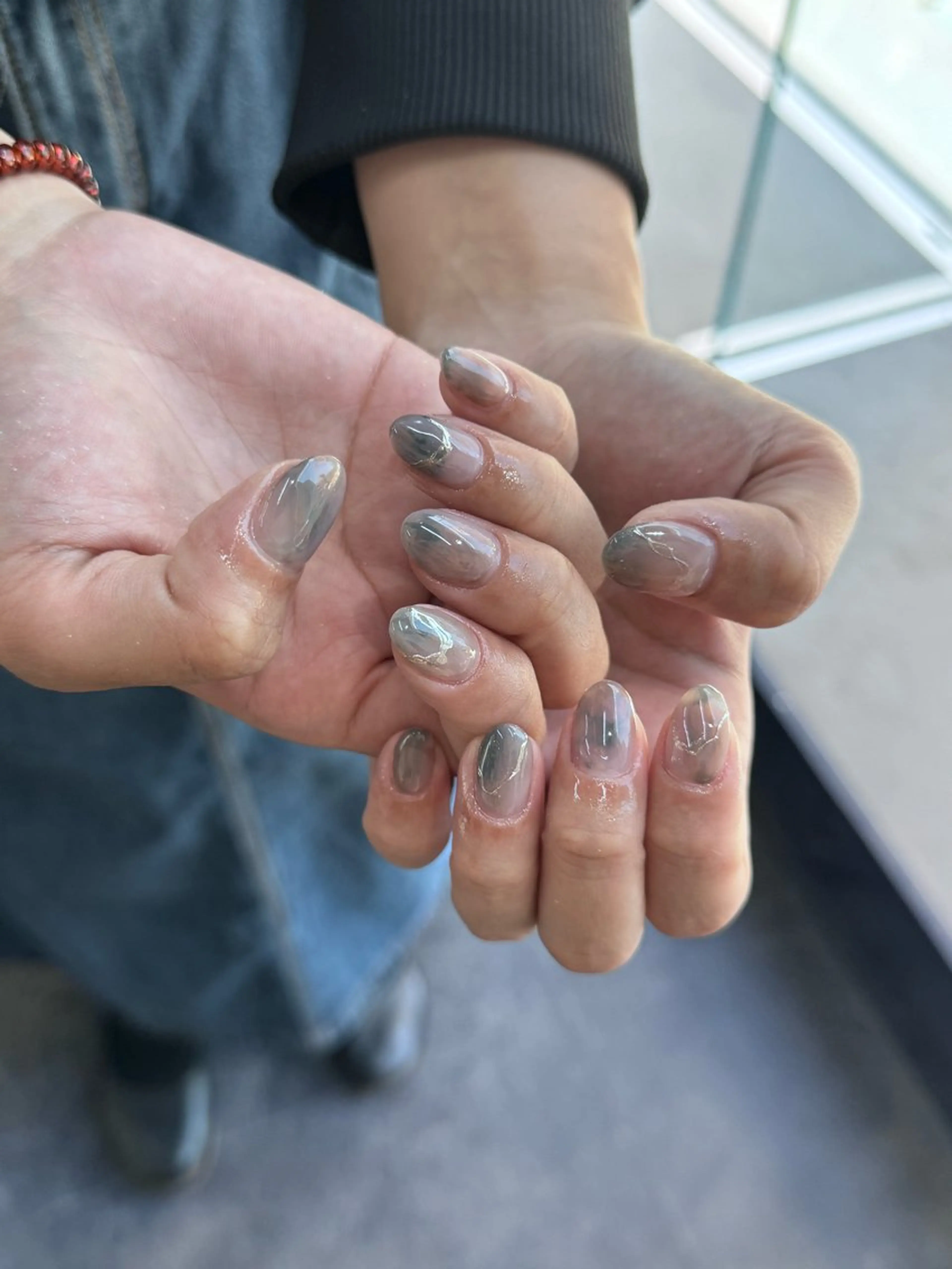 ネイル フレンチネイル マグネットネイル メンズネイル ニュアンスネイル ワンカラーネイル ハンドネイル GRANDE大須 Cecil💜のネイルデザイン