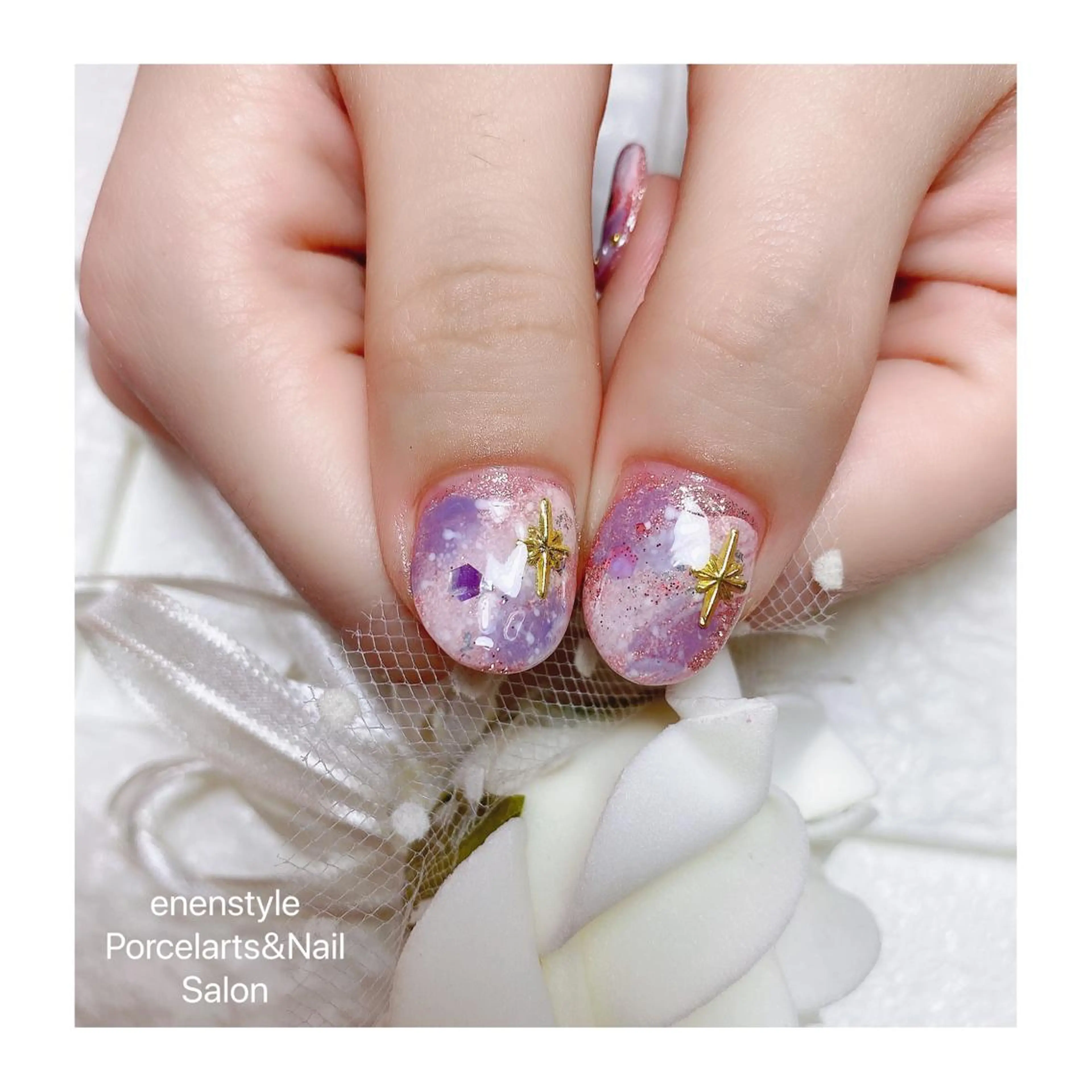 ミディアム ネイル ハンドネイル 👑enen style👑のネイルデザイン