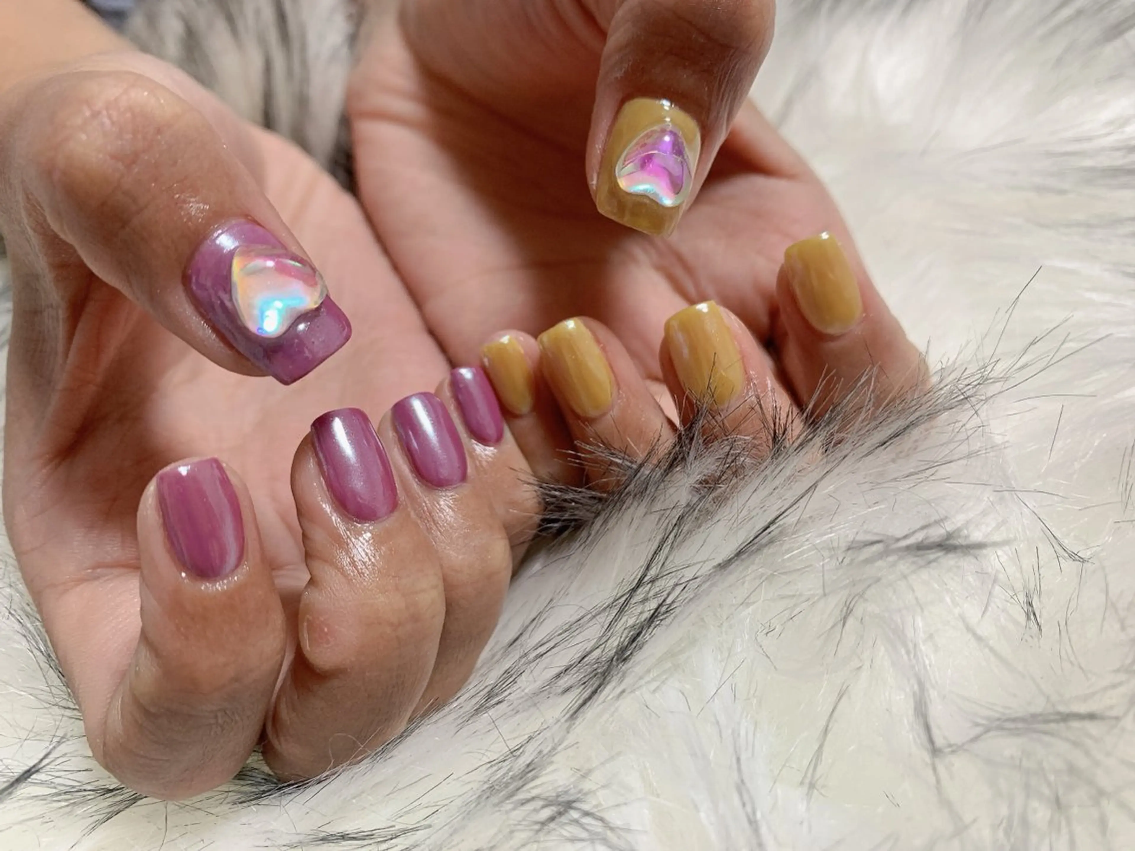 ネイル オーロラネイル ジェルネイル 韓国ネイル メンズネイル パラジェル kiki nail たまプラーザのネイルデザイン