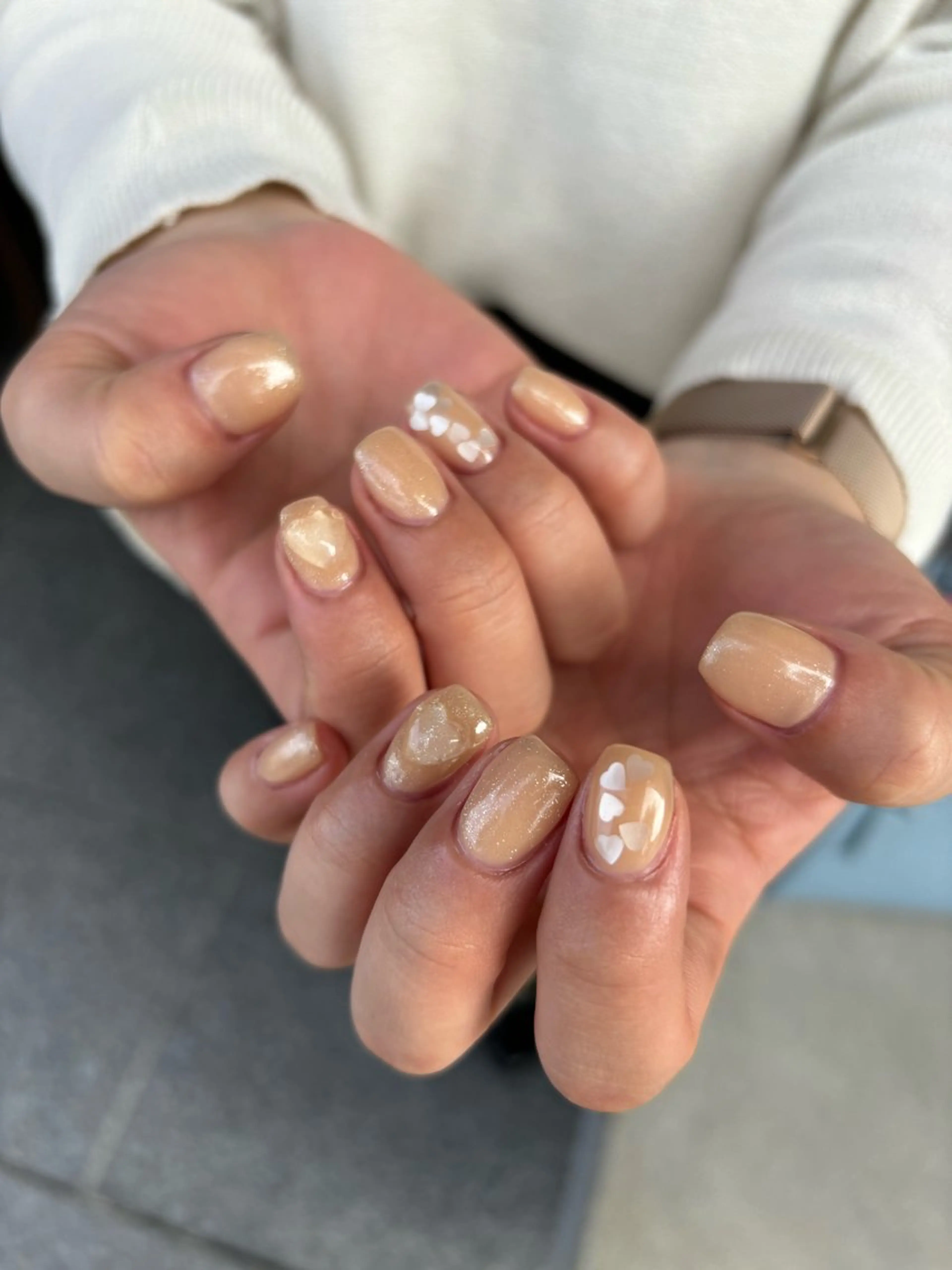 ネイル クリアネイル ハート 赤根 風南のネイルデザイン