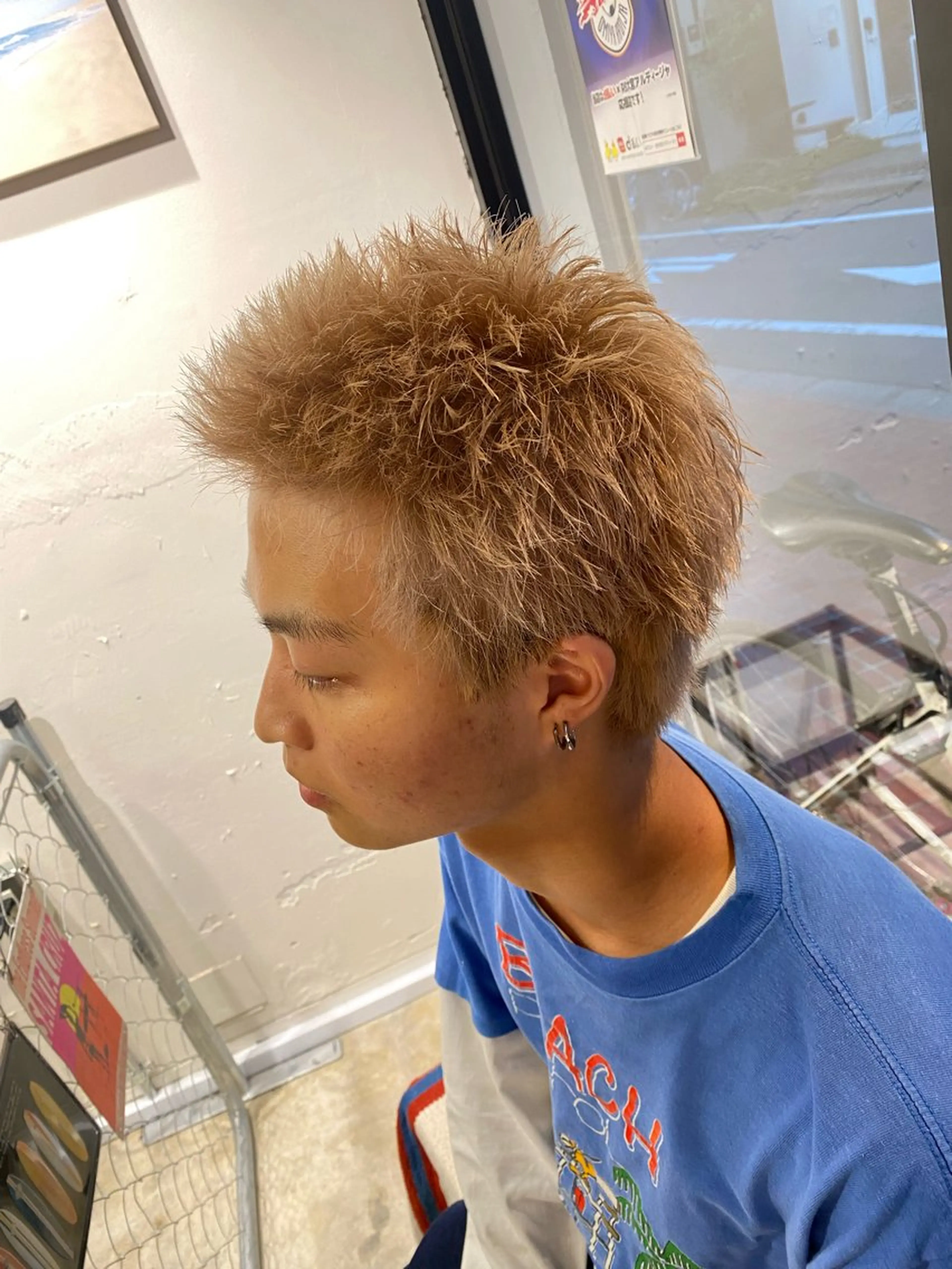 ショート カラー メンズ フェザーパーマ メンズパーマ スパイキーショート メンズツイストパーマ 波巻きパーマ カット ヘアカラー トリートメント ヘアセット 🌴パーマオタク🌴 長谷川　諒佑🌈のヘアスタイル