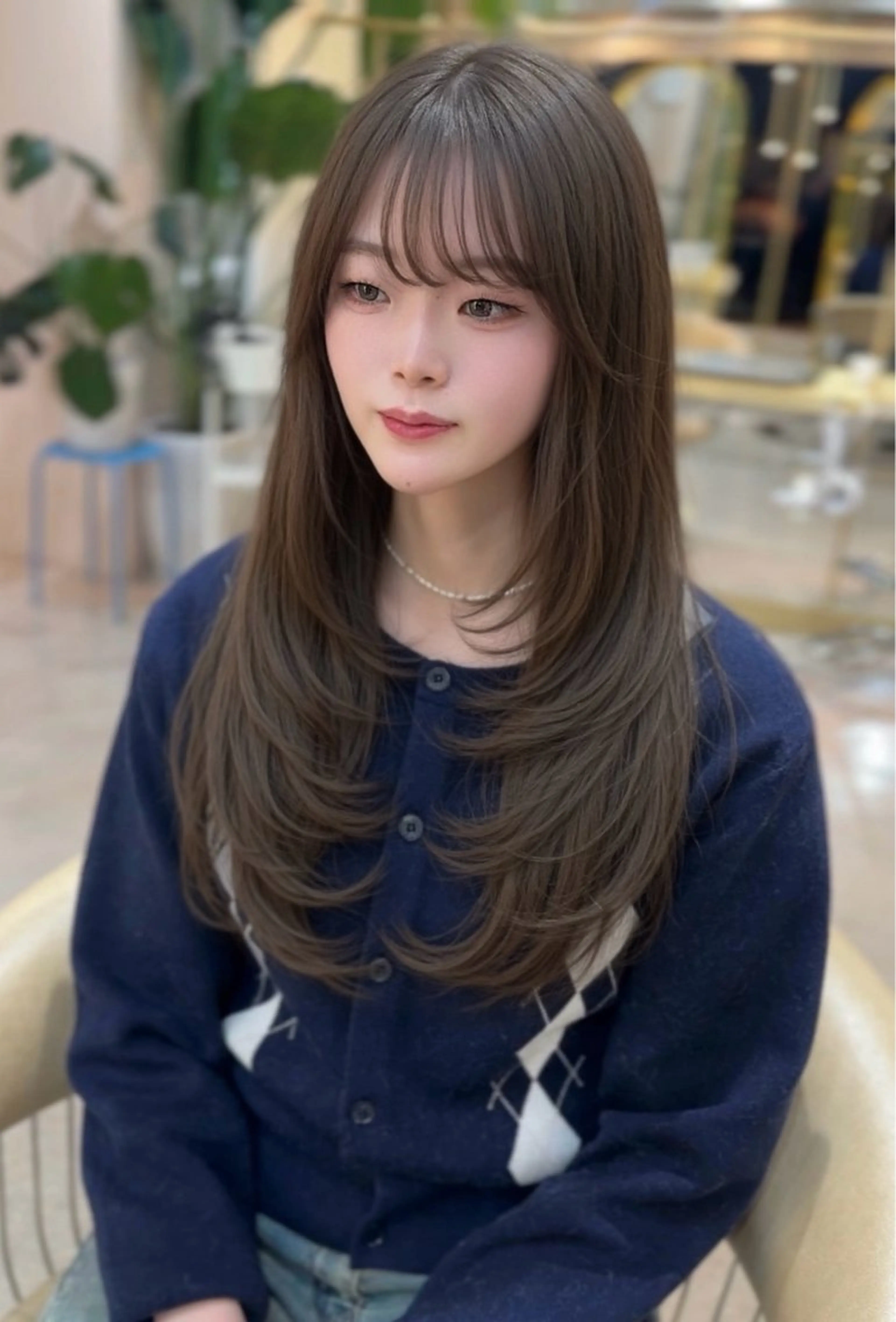 ロング カラー カット ヘアカラー トリートメント Akane レイヤー/艶カラーのヘアスタイル