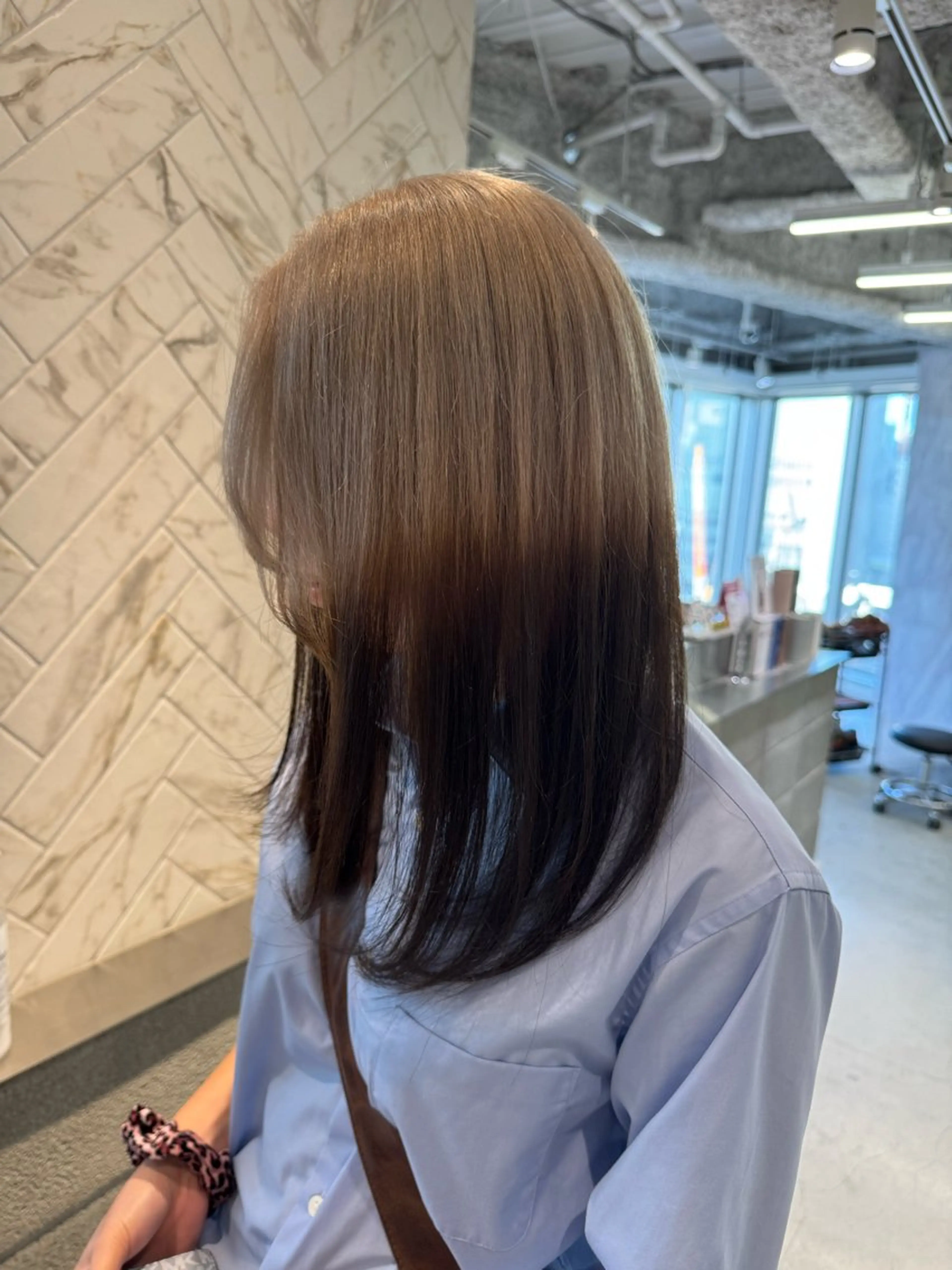 セミロング カラー カット ヘアカラー 店長　MANAMI ／ブリーチ／骨格ボブのヘアスタイル