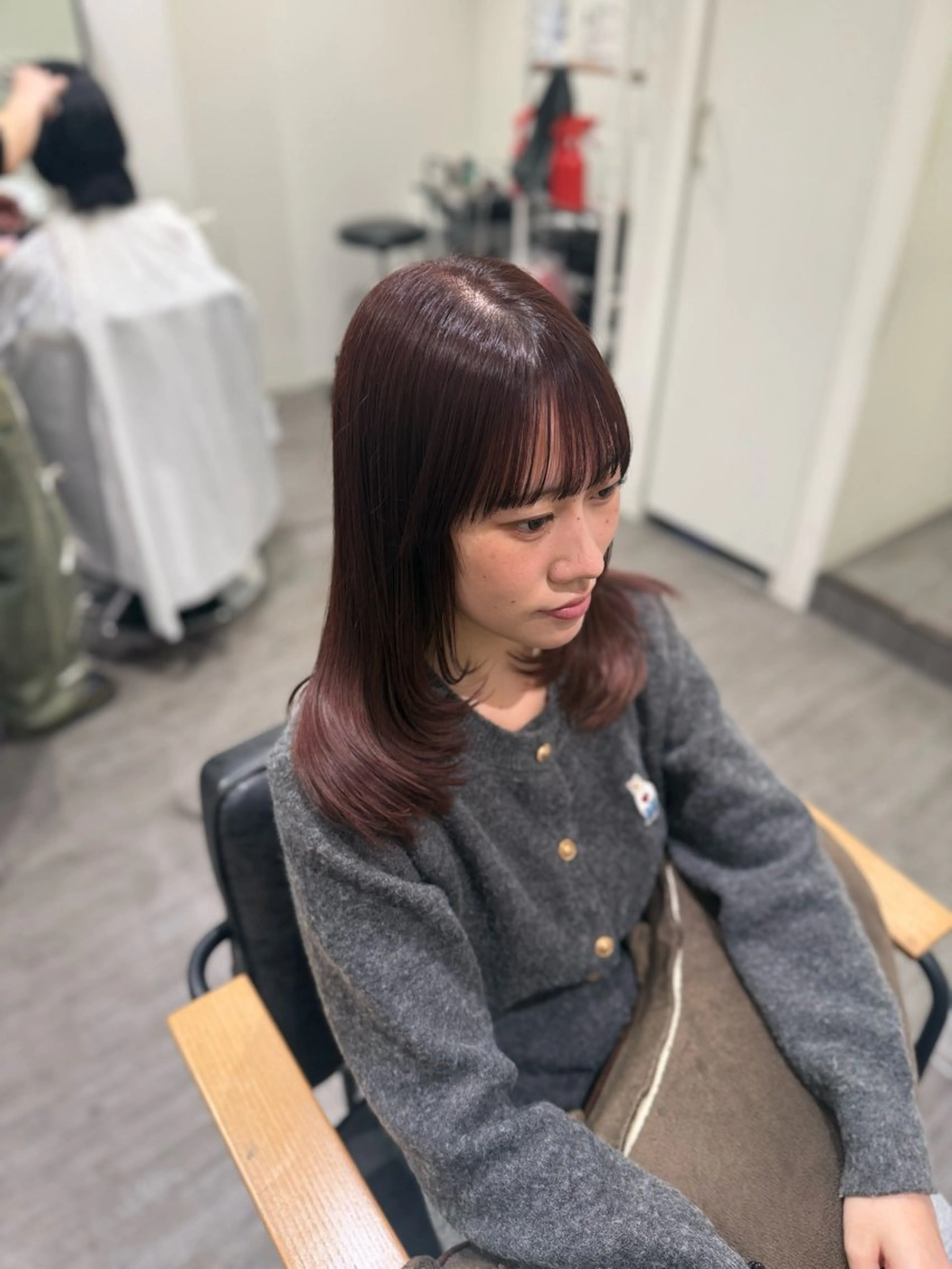 セミロング カラー ラベンダーカラー ピンクカラー ピンクラベンダー カット ヘアカラー トリートメント 艶髪レイヤー上田 紗也🇰🇷💗のヘアスタイル