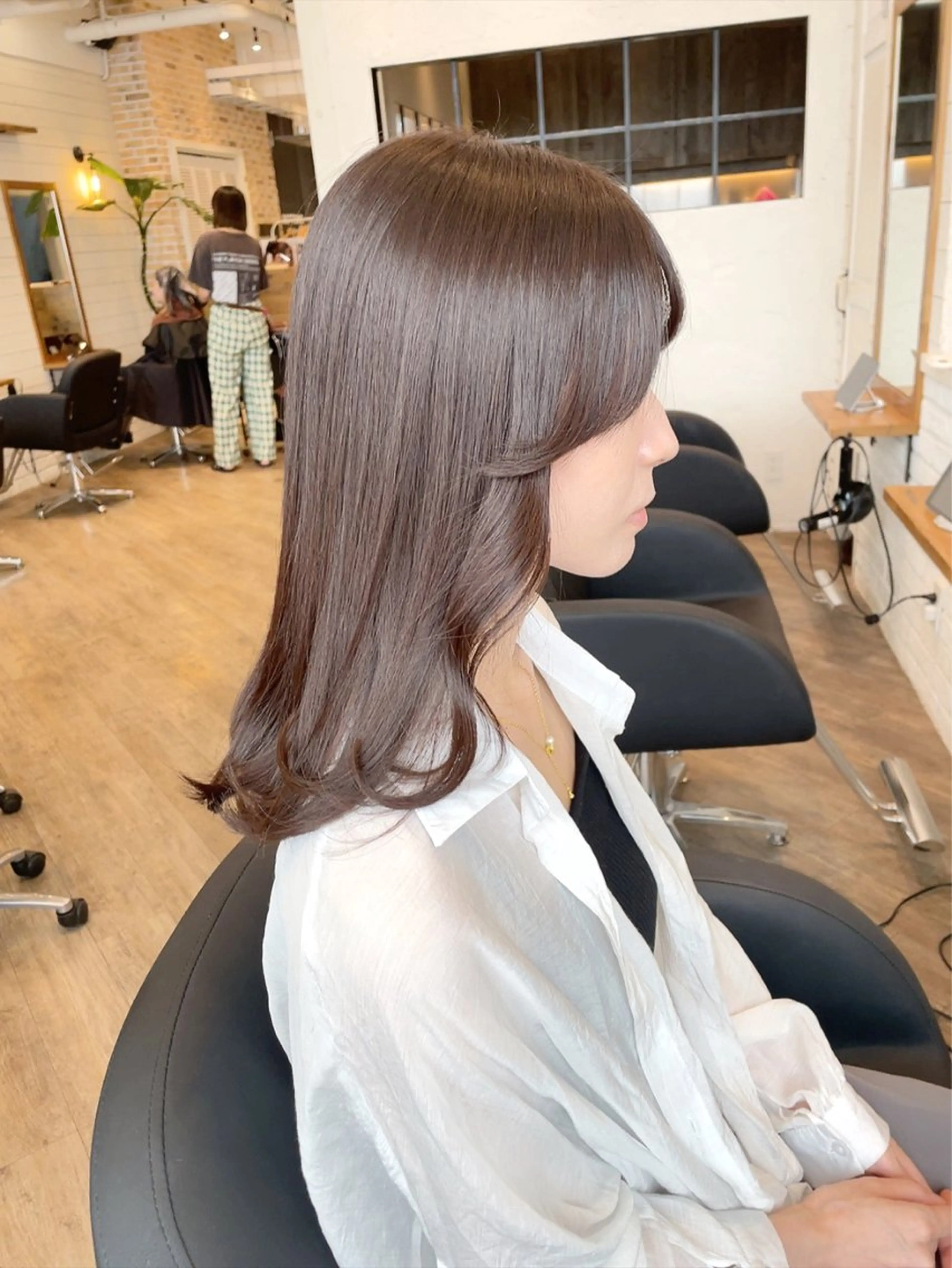 ロング 韓国風ヘア カット ヘアカラー トリートメント ヘッドスパ ヘアセット ✨透明感ケアカラー✨ 長野ゆきなのヘアスタイル