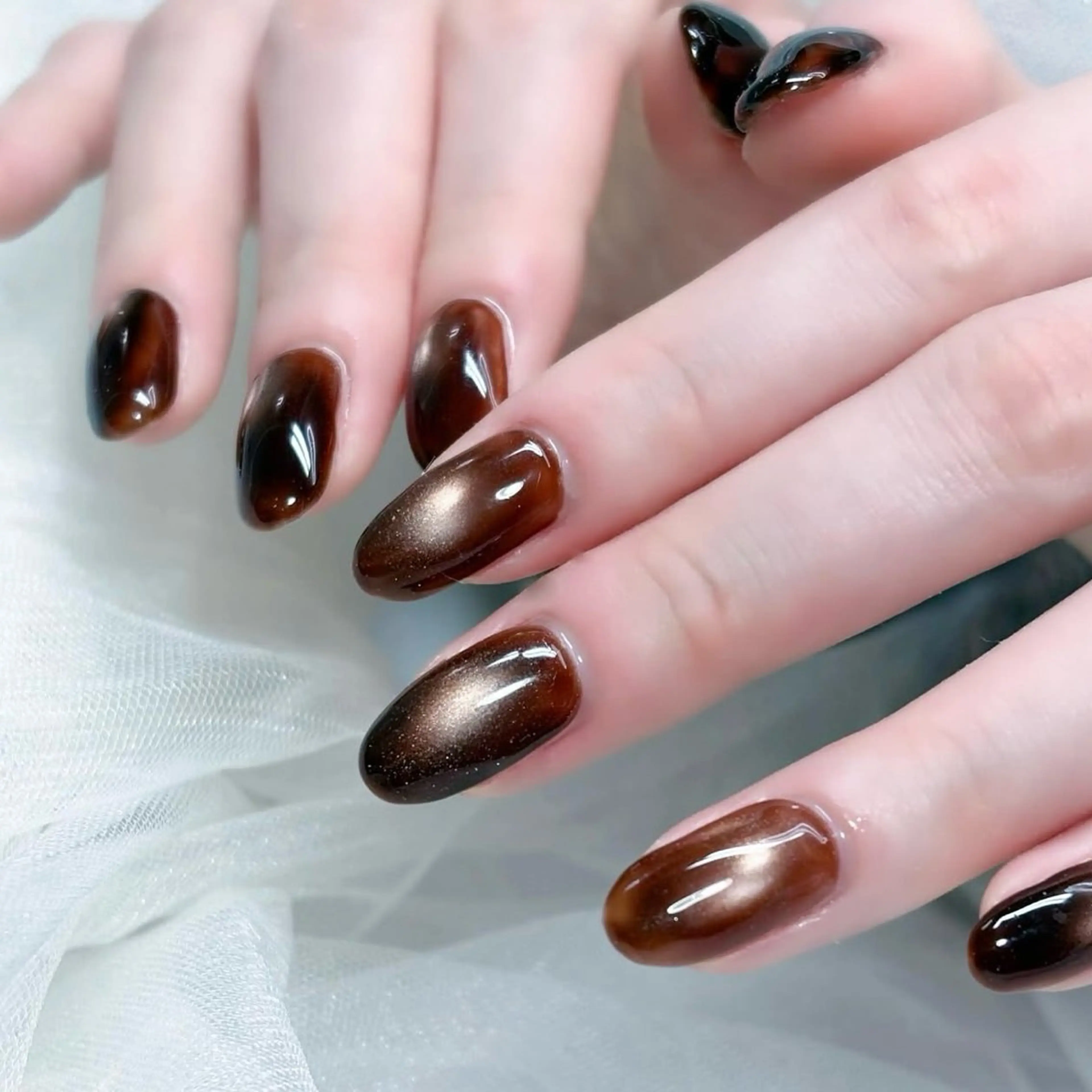 ネイル ブラウン ハンドネイル フットネイル 中野駅徒歩1分 ミオのネイルデザイン