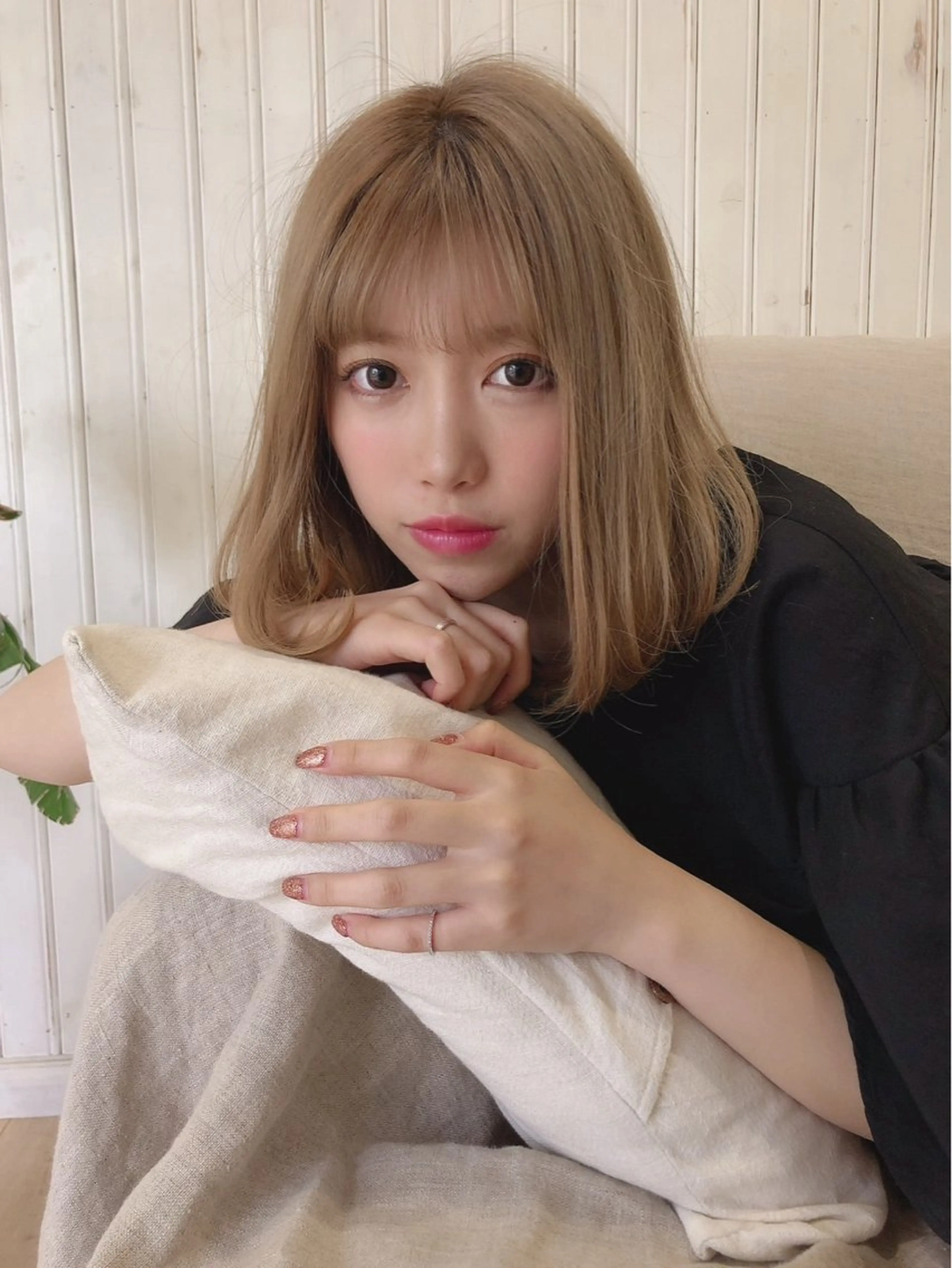 ミディアム カラー 金安 かんたのヘアスタイル