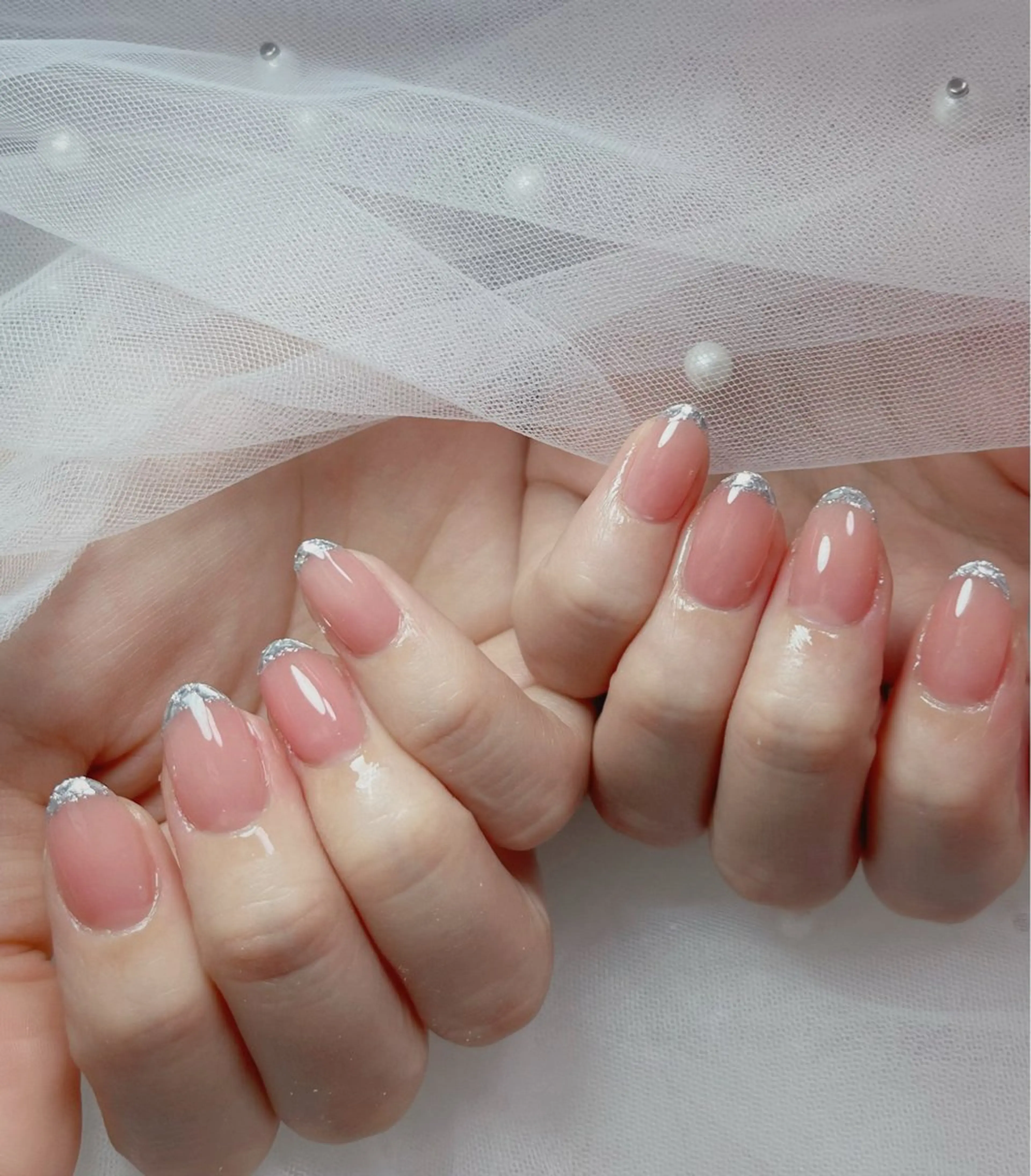 ネイル オーロラネイル 長さ出し フットネイル 韓国ネイル ラメ(グリッター) ハンドネイル 👍thumbs up nail👍のネイルデザイン