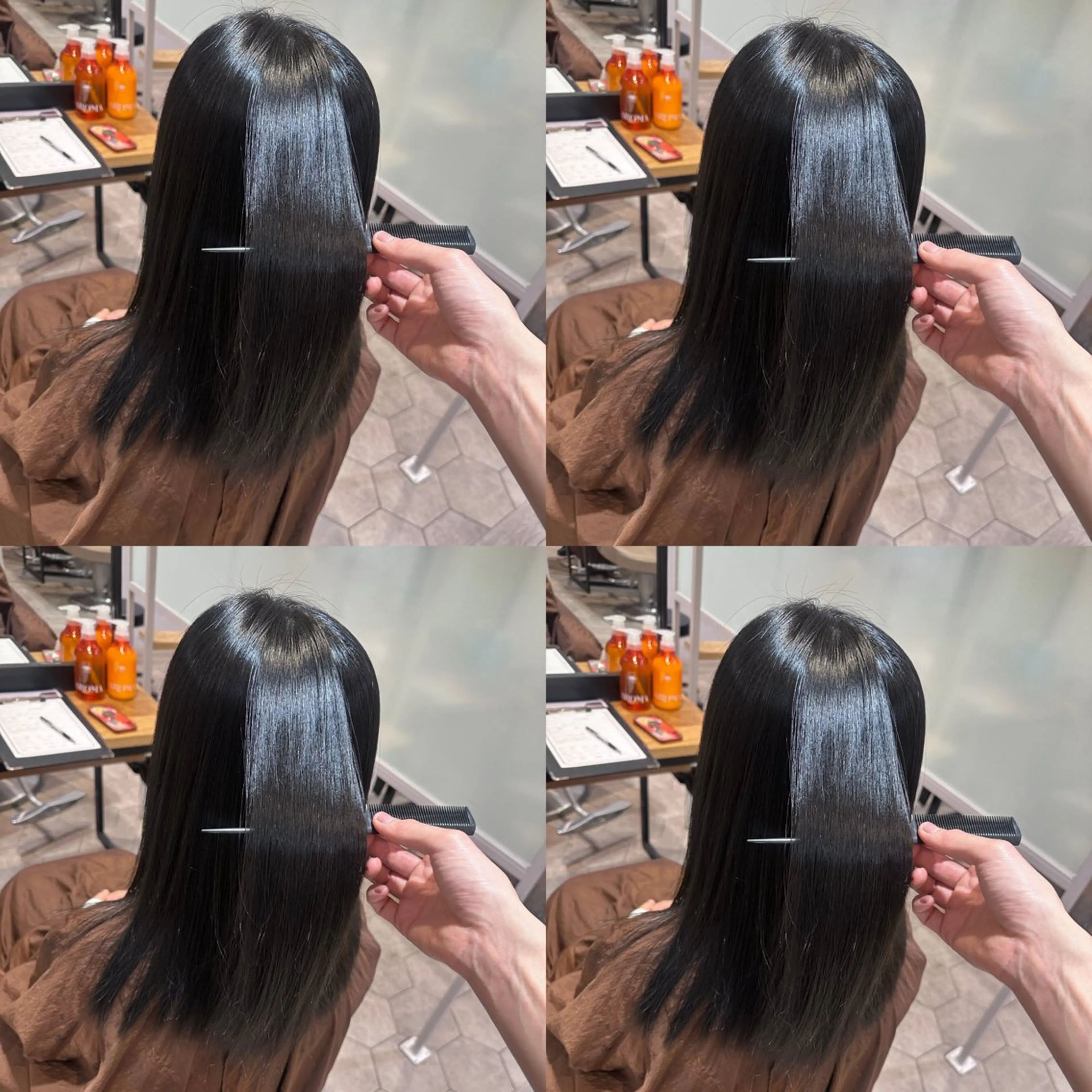 ミディアム 縮毛矯正 酸性ストレート センター南　髪質改善 大引　優のヘアスタイル