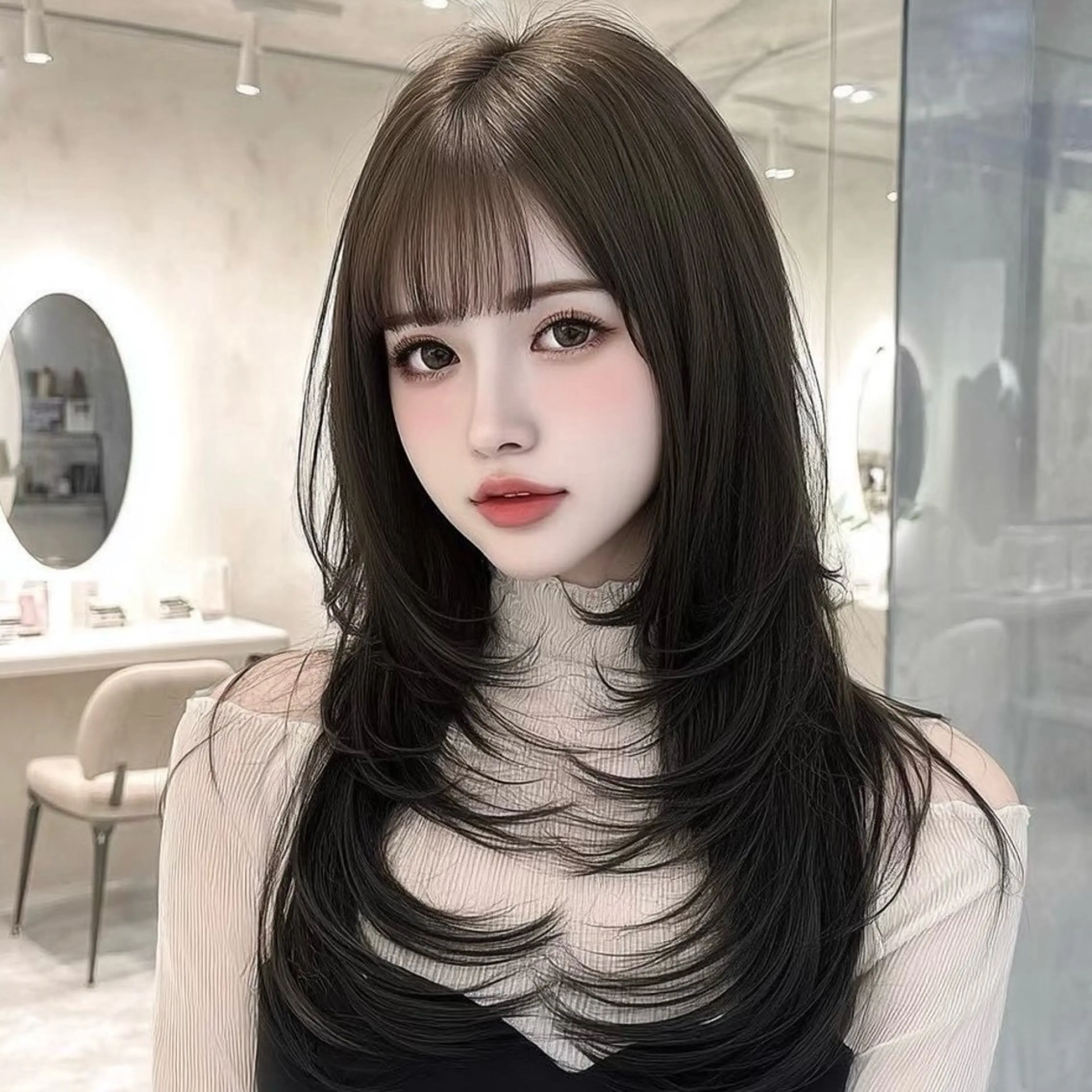 ロング 髪質改善 韓国風ヘア トリートメント hina/艶カラー/ 縮毛矯正/梅田のヘアスタイル