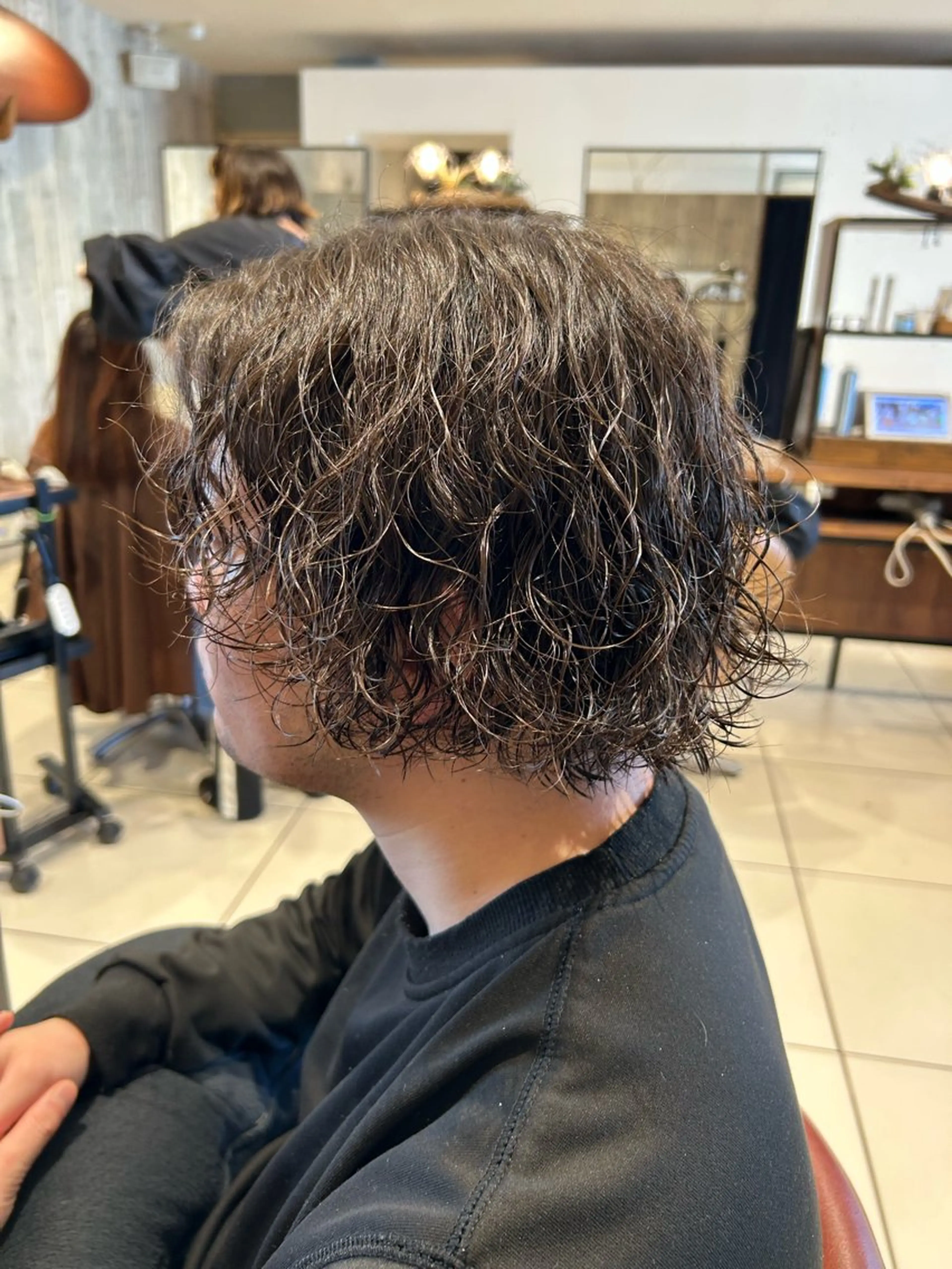 パーマ ボブ 深田 幸暉のヘアスタイル