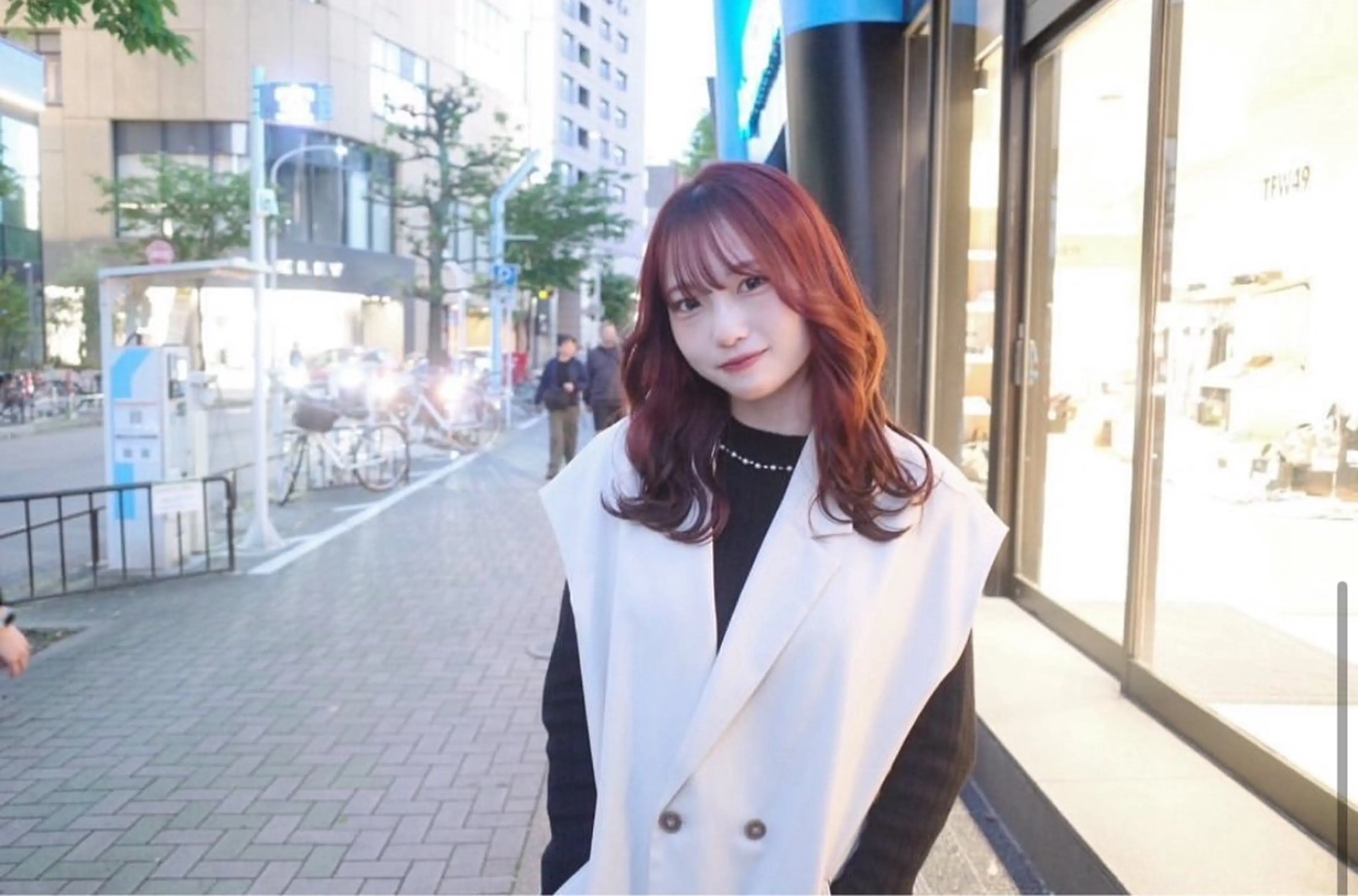 ミディアム カラー オレンジ ヘアカラー 💎ケアブリーチ💎 艶カラー/ふうとのヘアスタイル