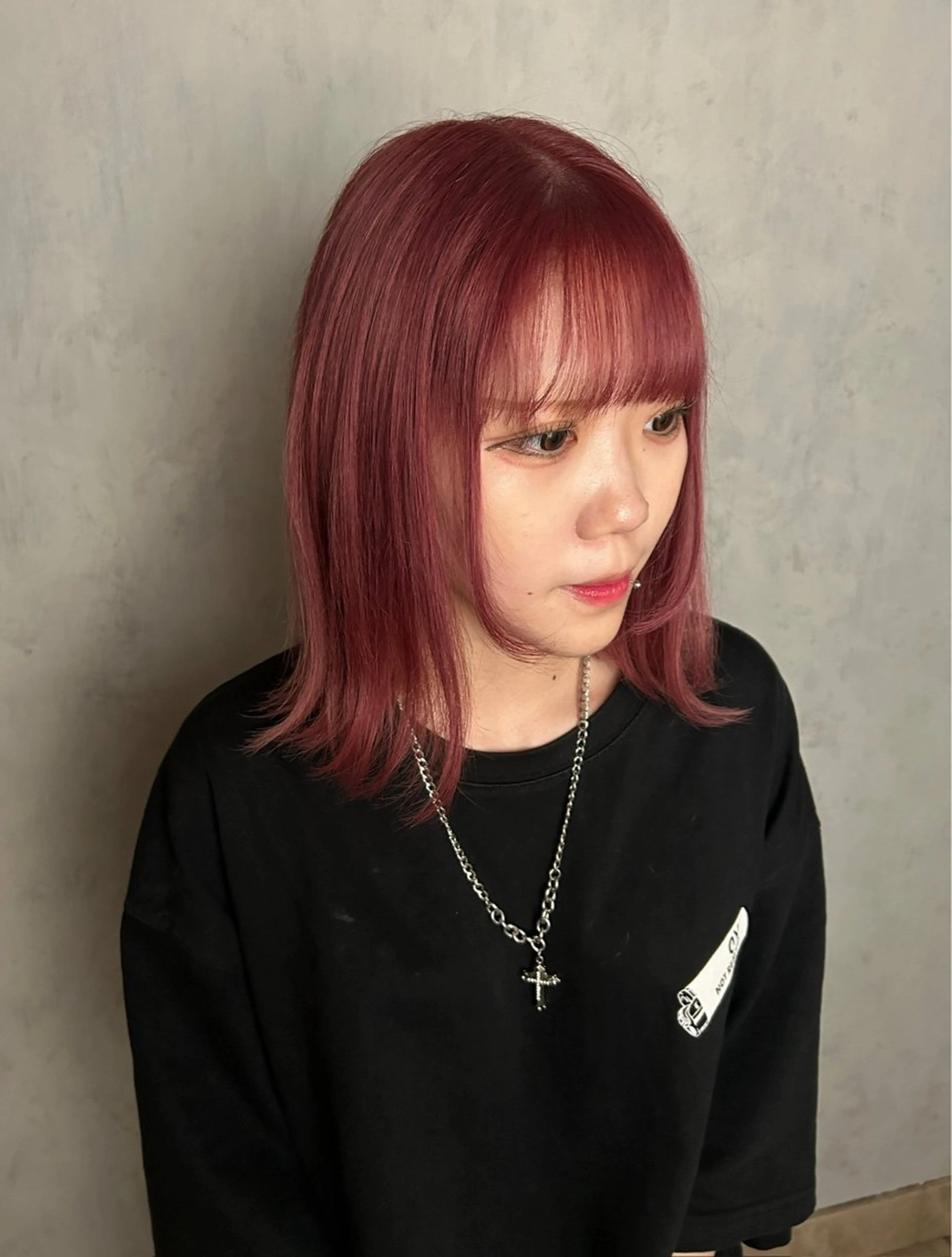 カラー ブリーチ ピンクカラー ヘアカラー 篠原 一成のヘアスタイル