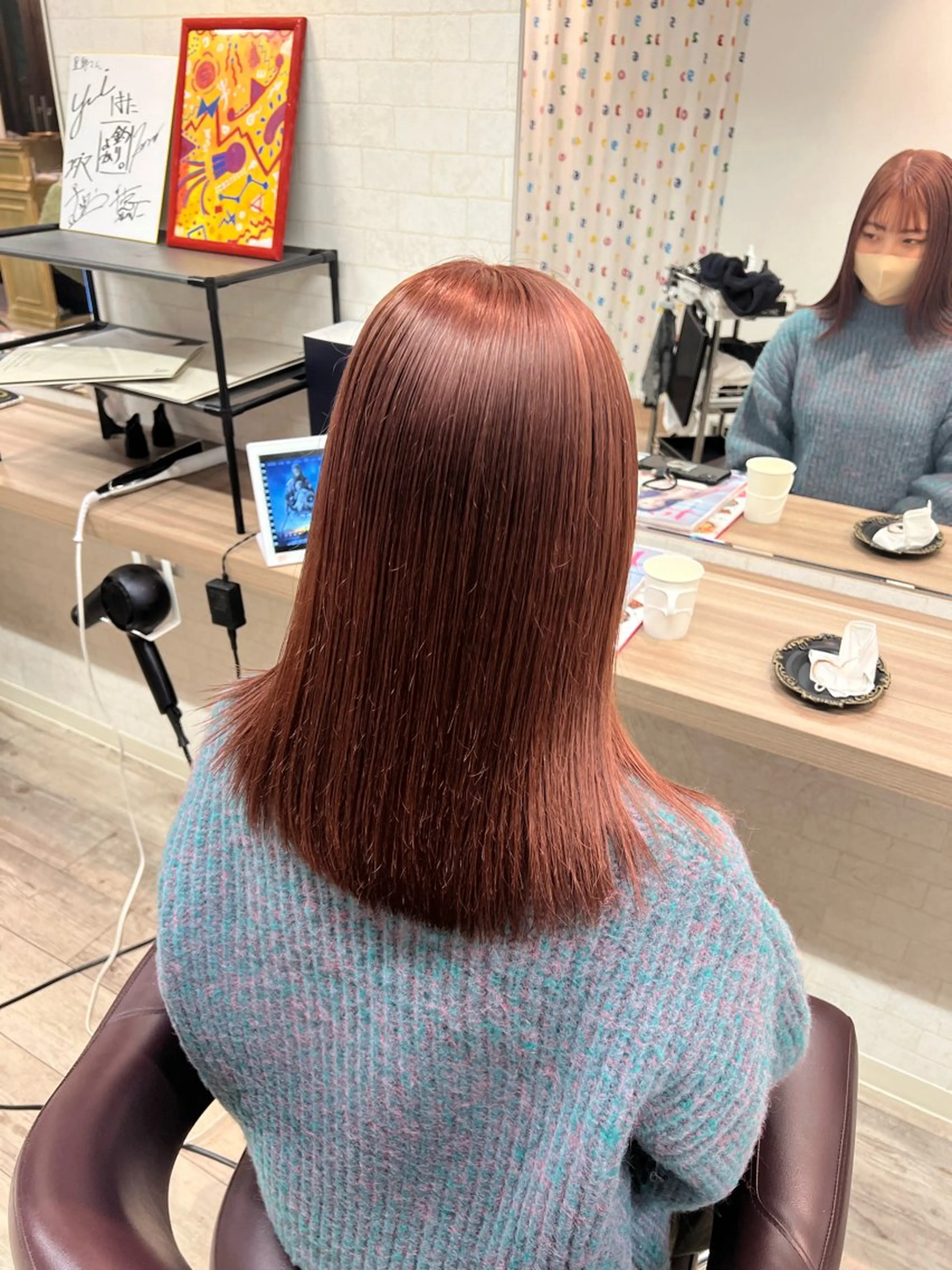 セミロング カラー ベージュカラー ピンクカラー ピンクベージュ レイヤー/韓国/艶髪 /タカマサのヘアスタイル