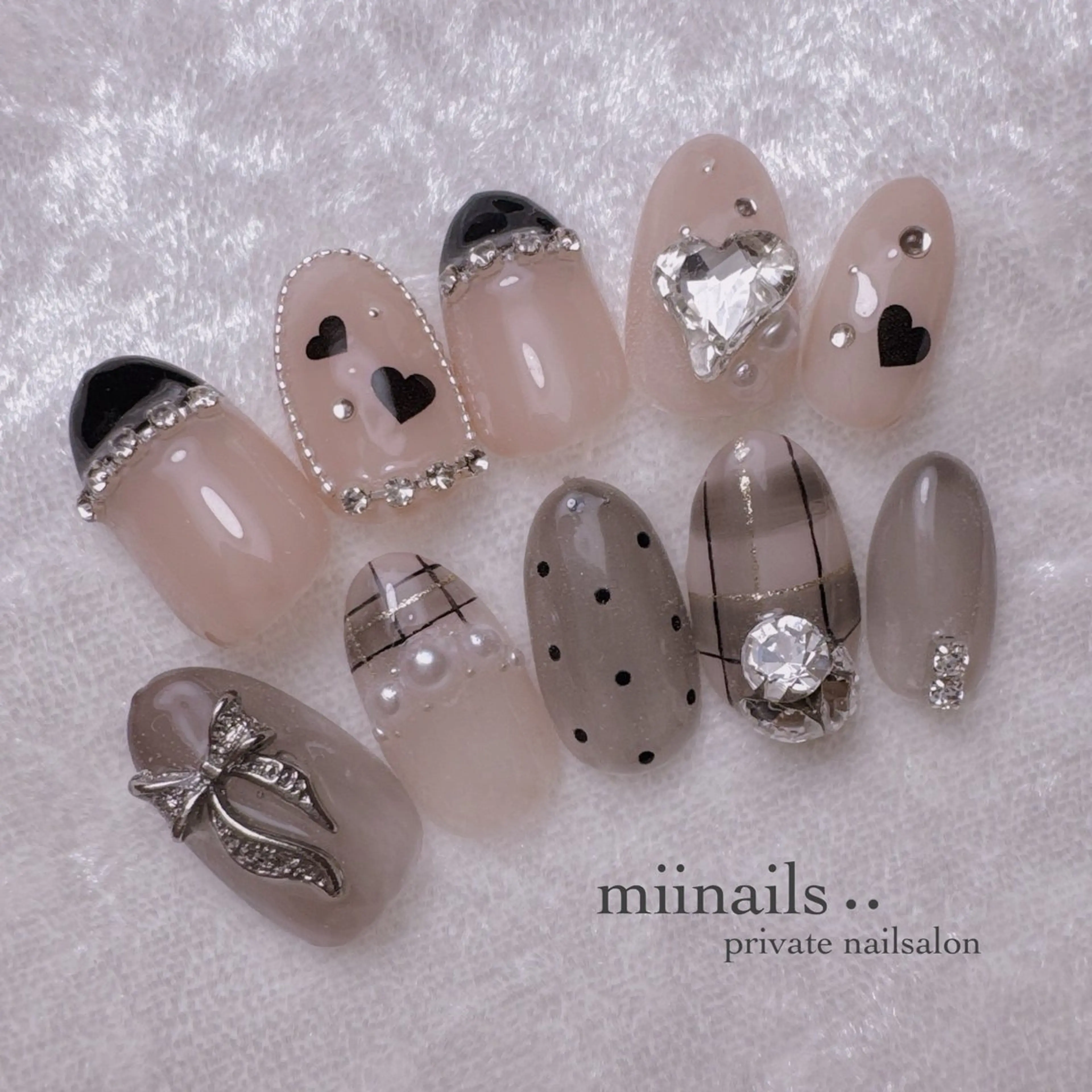 ネイル 韓国ネイル マグネットネイル ワンホンネイル ハンドネイル nailsalon miinailsのネイルデザイン