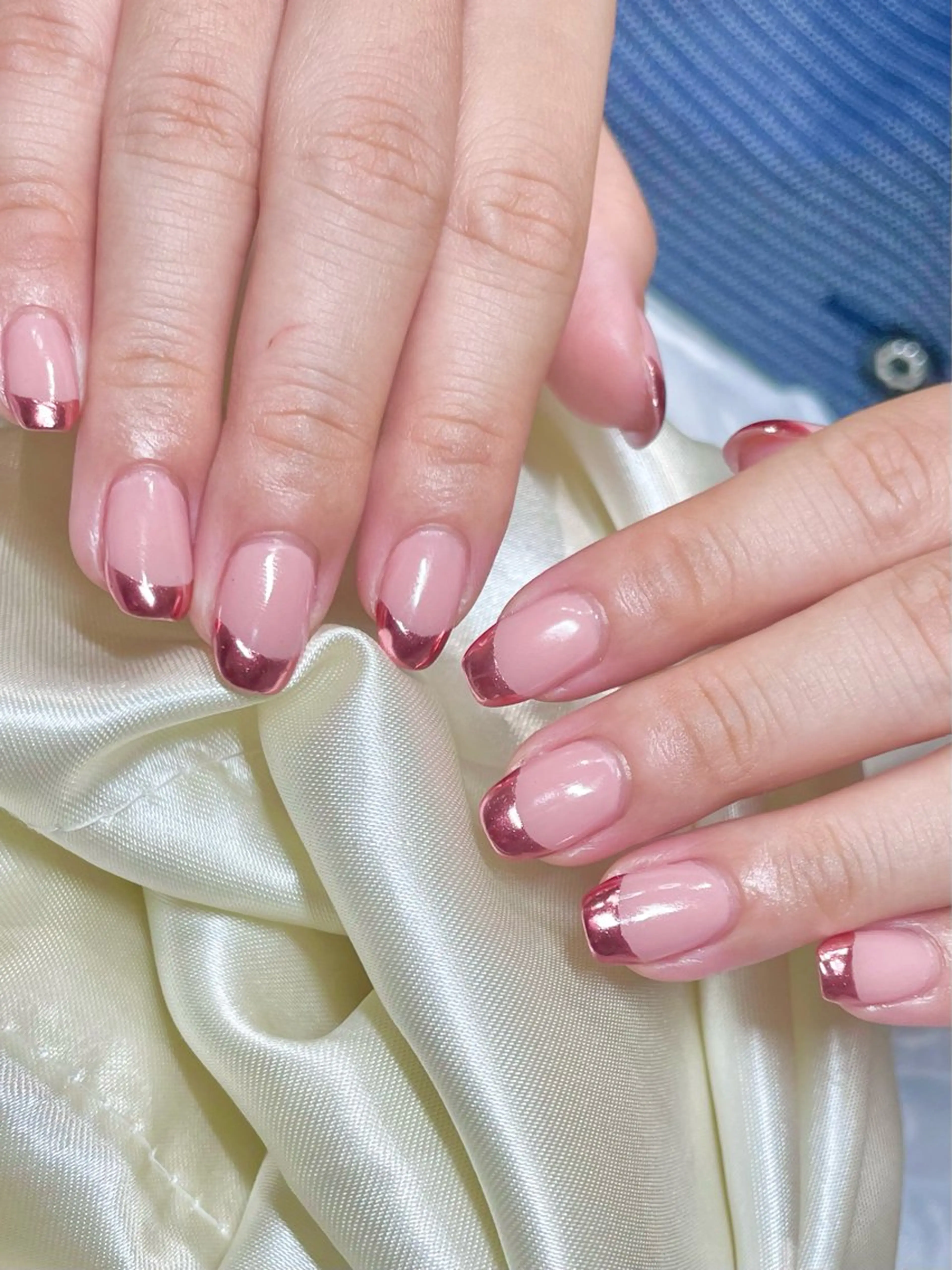 ネイル フレンチネイル ミラーネイル Nail Salon Y.のネイルデザイン