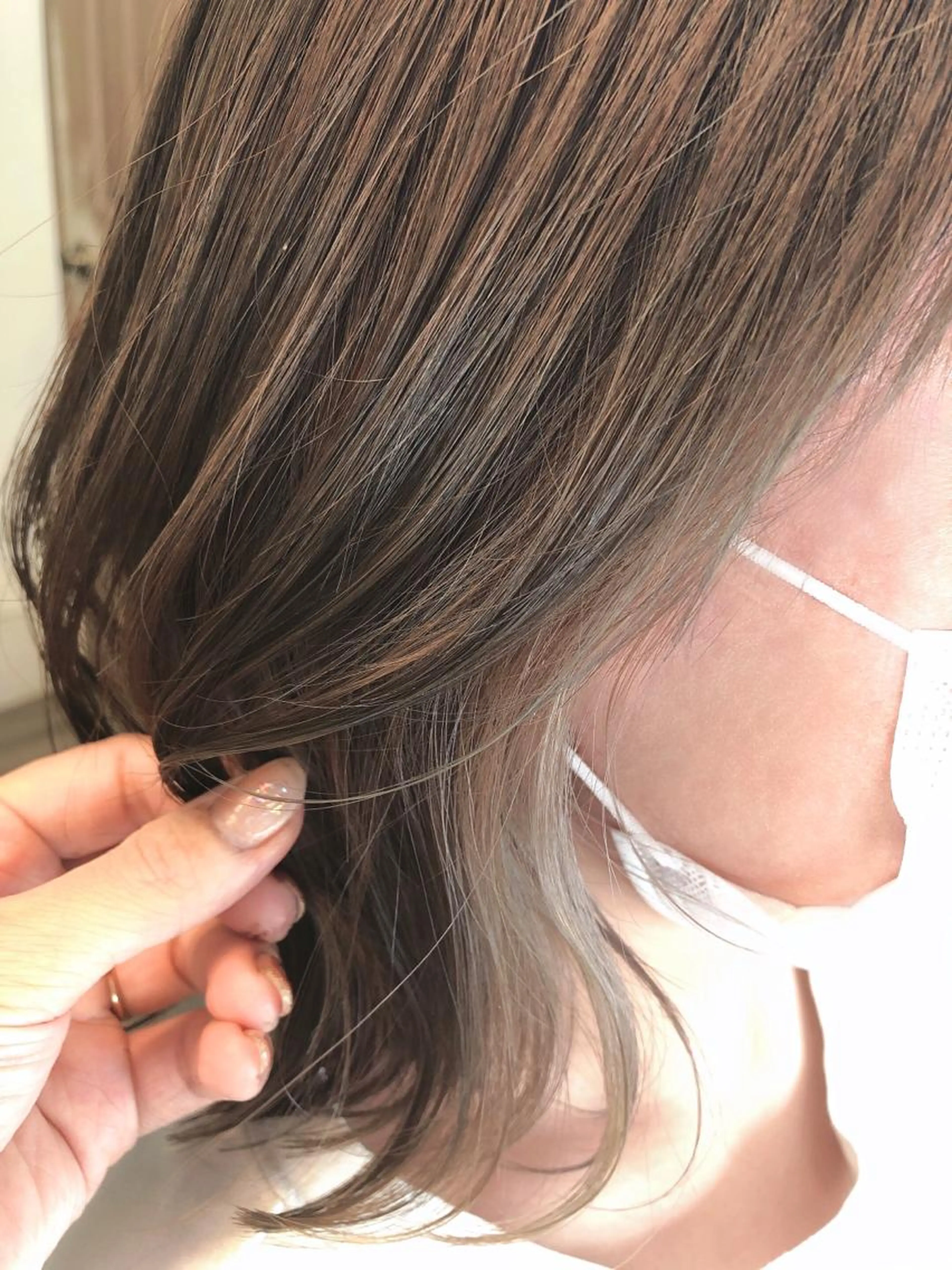 ☘️インナーカラー＋アドモアトリートメント☘️さりげなさが可愛い♪ちらっと見えておしゃれさup⭐︎ブリーチ＋ワンカラーの写真