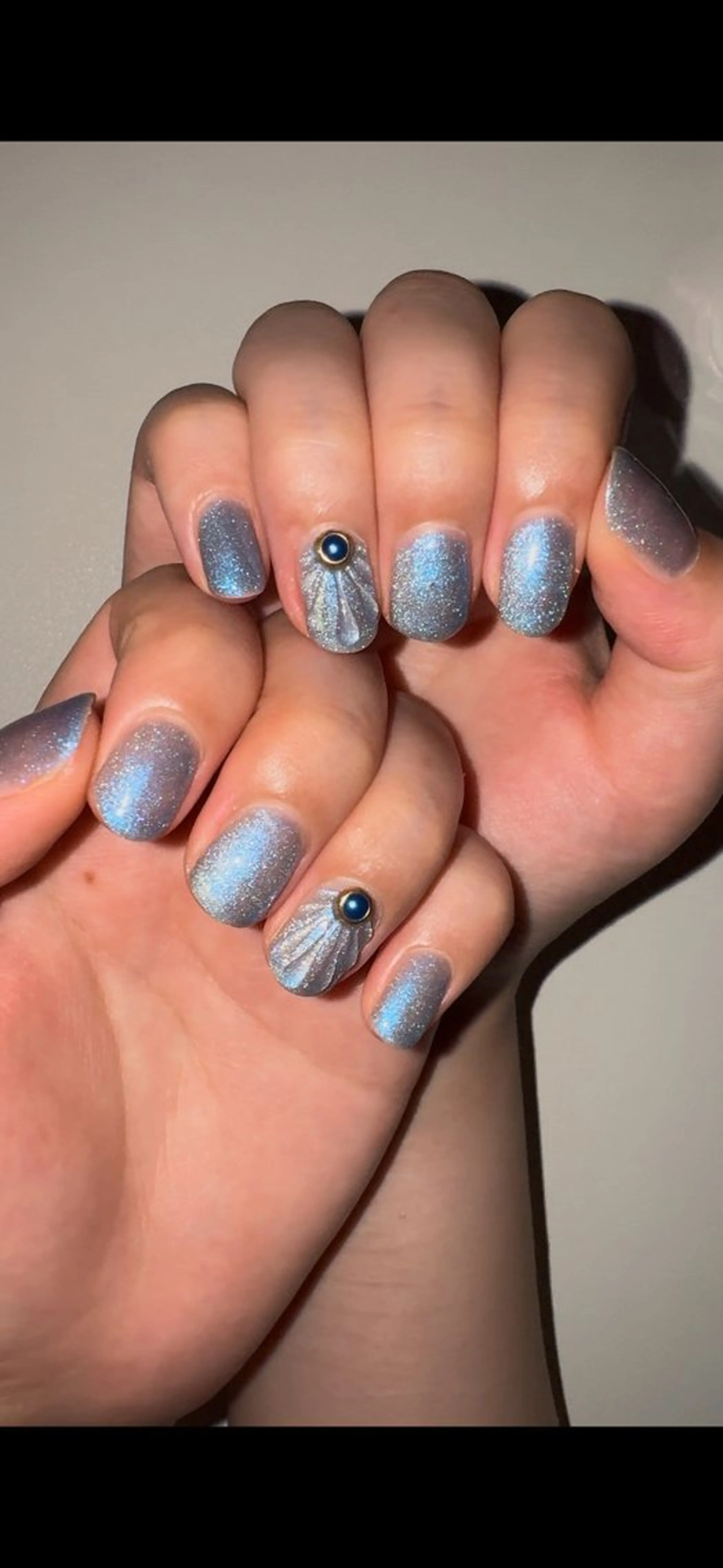 ネイル 水色 マグネットネイル nail spaß所属・WAKALU .のネイルデザイン