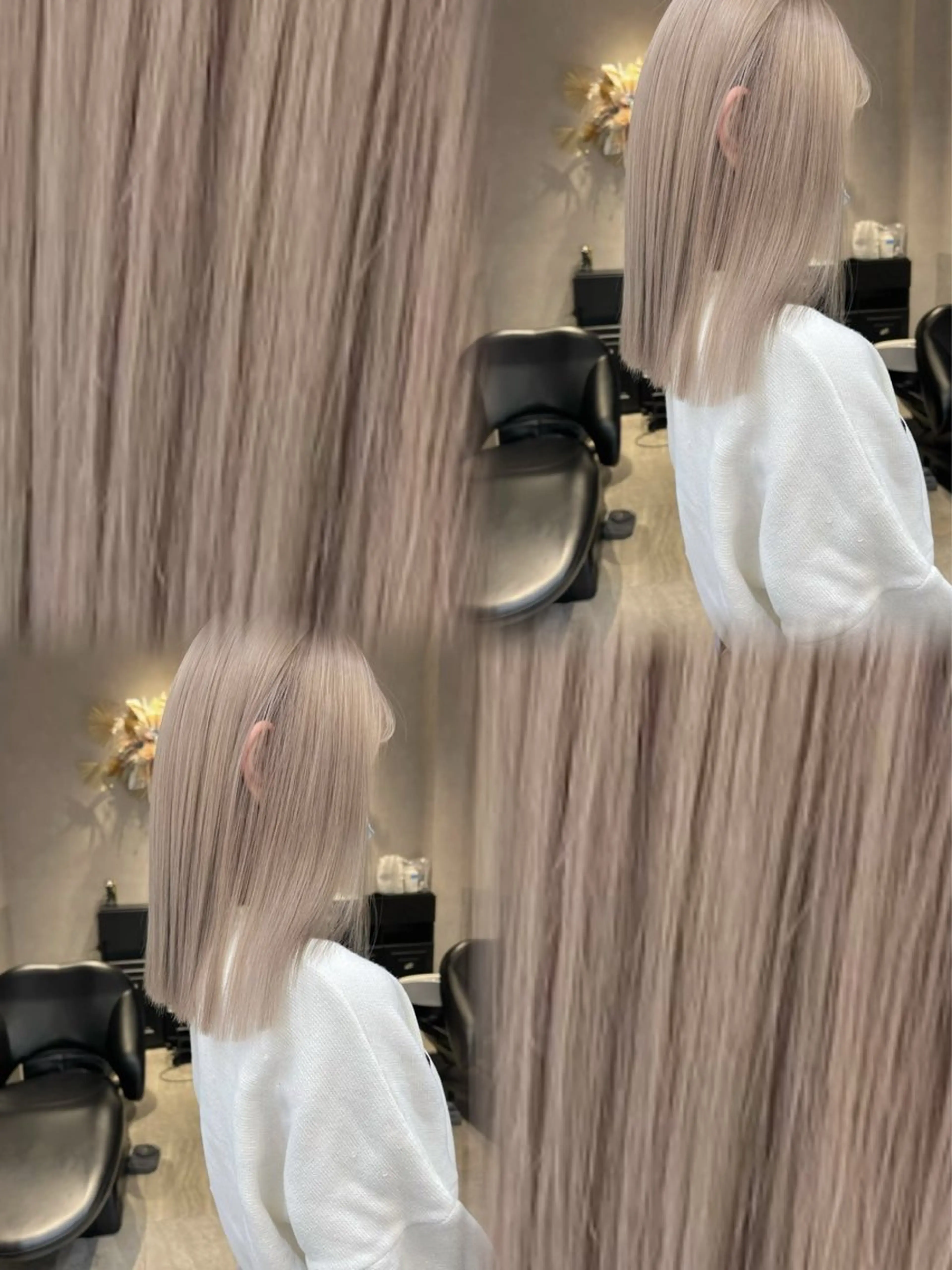 ロング ヘアカラー トリートメント Nanami / ベージュ/グレージュのヘアスタイル