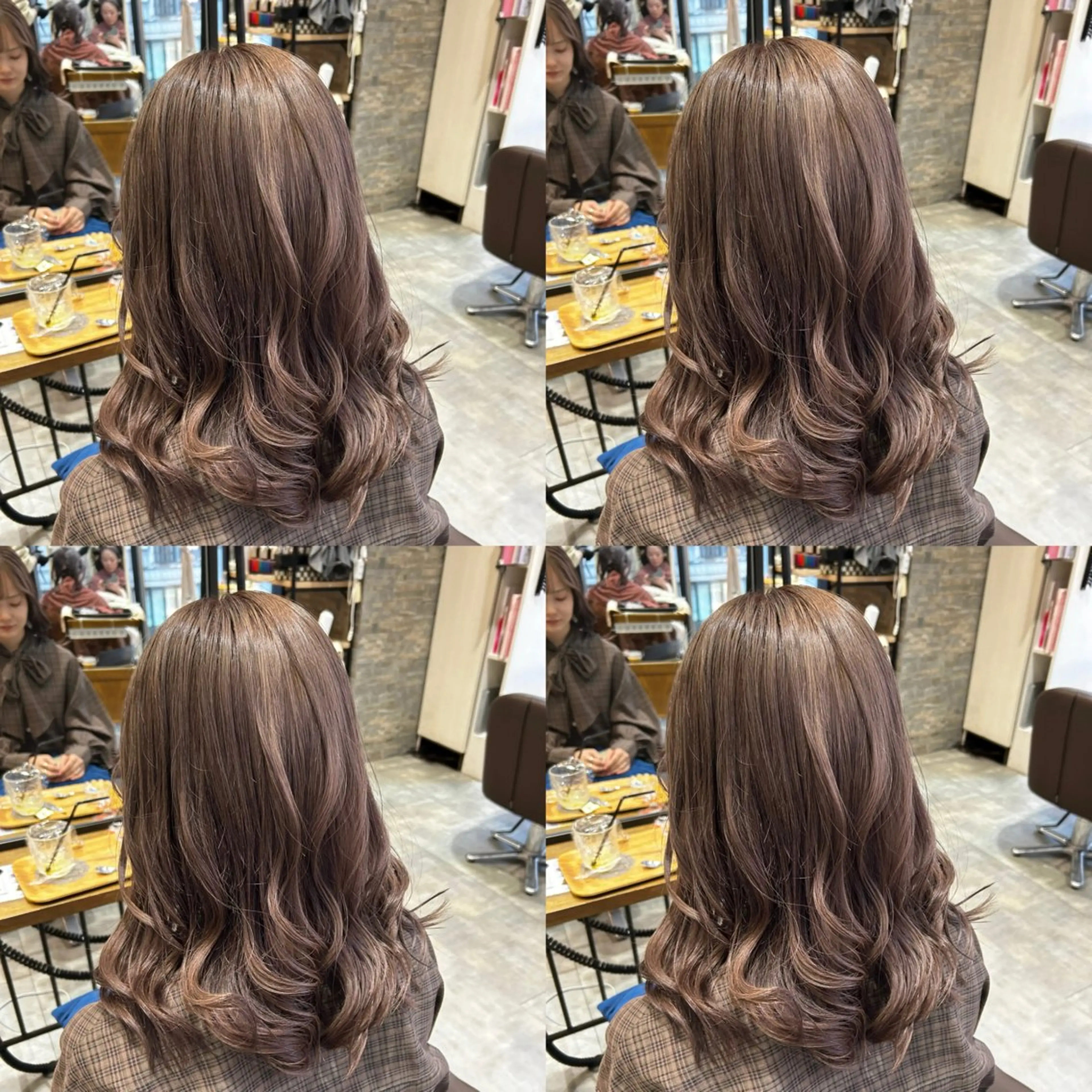 ロング カラー ブリーチ グレージュ ミルクティーグレージュ 梅田美容室/ ウルフカットのヘアスタイル