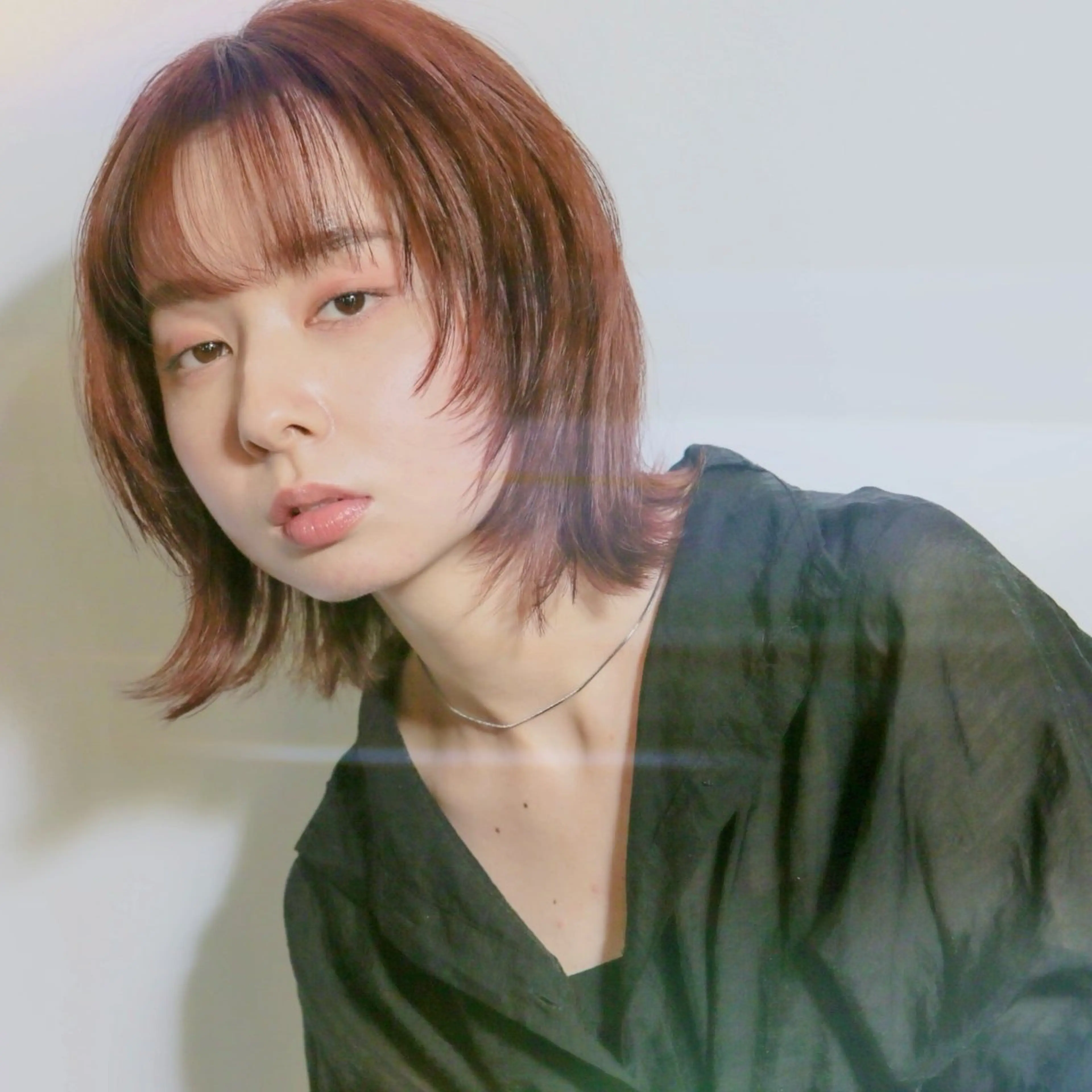 ショート カラー ボブレイヤー ボブ 顔周りカット 髪質改善 レイヤーカット カット ヘアカラー トリートメント 【nui 茨木】 清水優のヘアスタイル