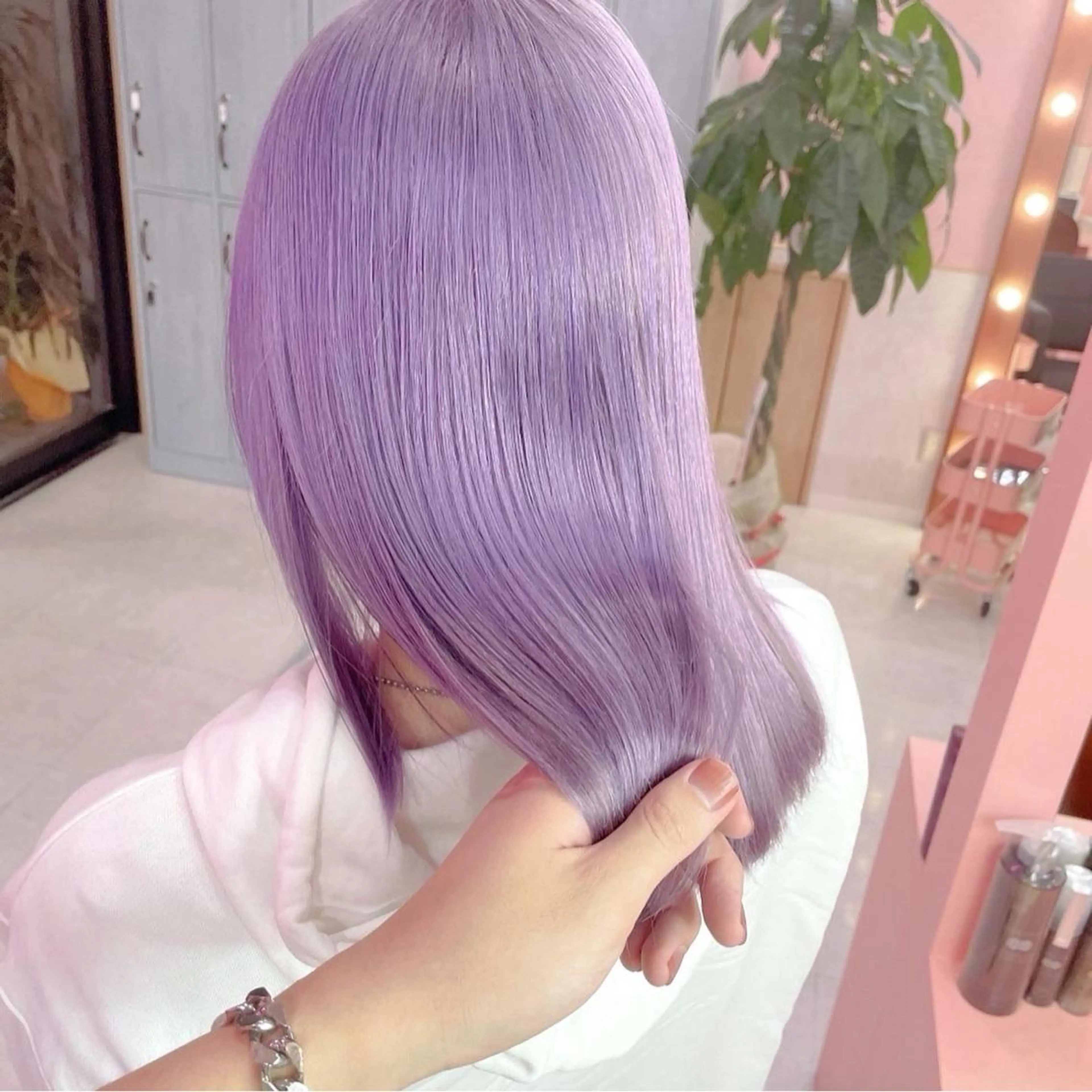 セミロング カラー ヘアカラー トリートメント ダブルカラー特化💍 tiam💍韓国ヘアのヘアスタイル