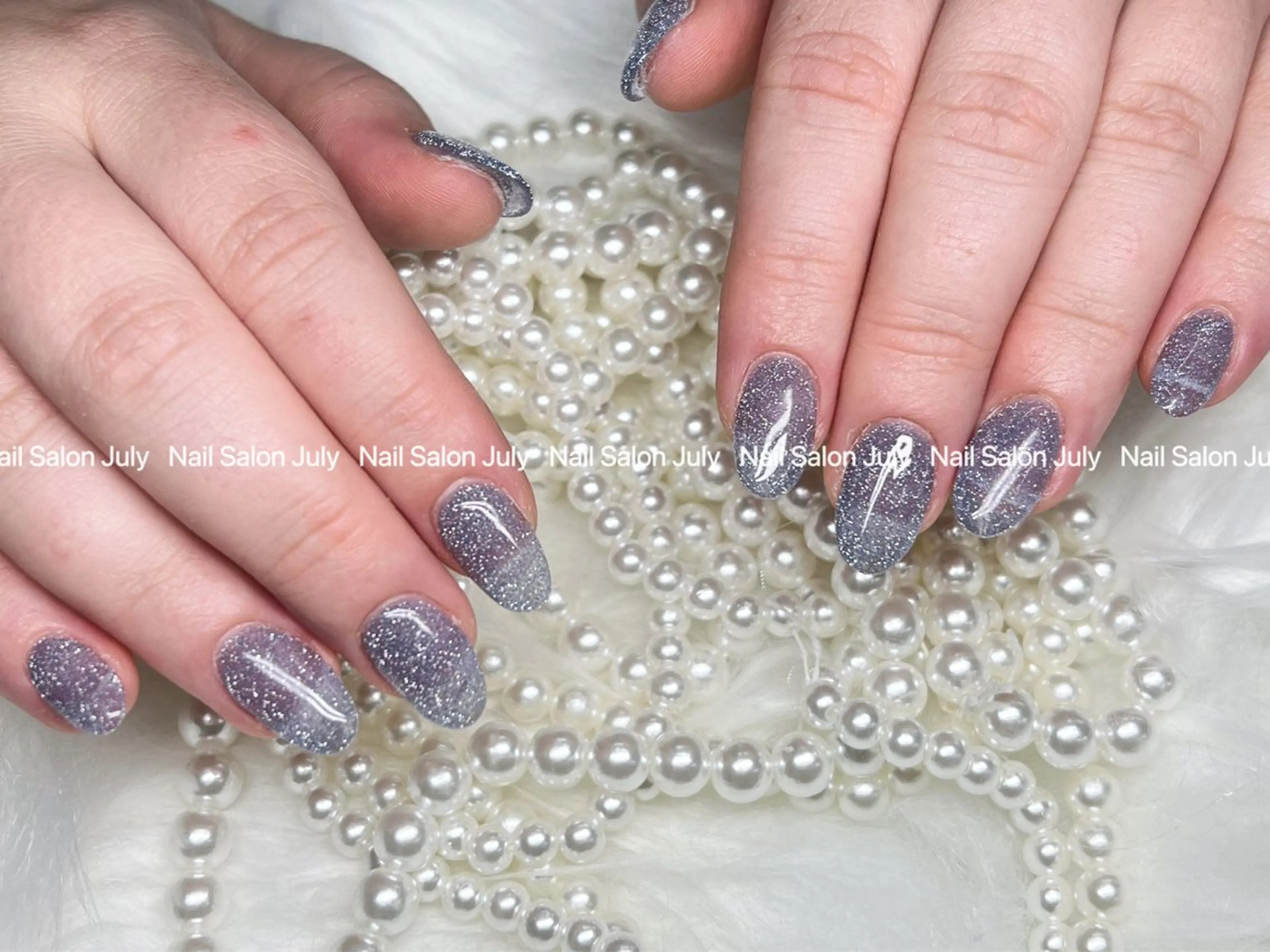 ネイル アートネイル オーロラネイル ジェルネイル ガーリー キラキラネイル July モモのネイルデザイン