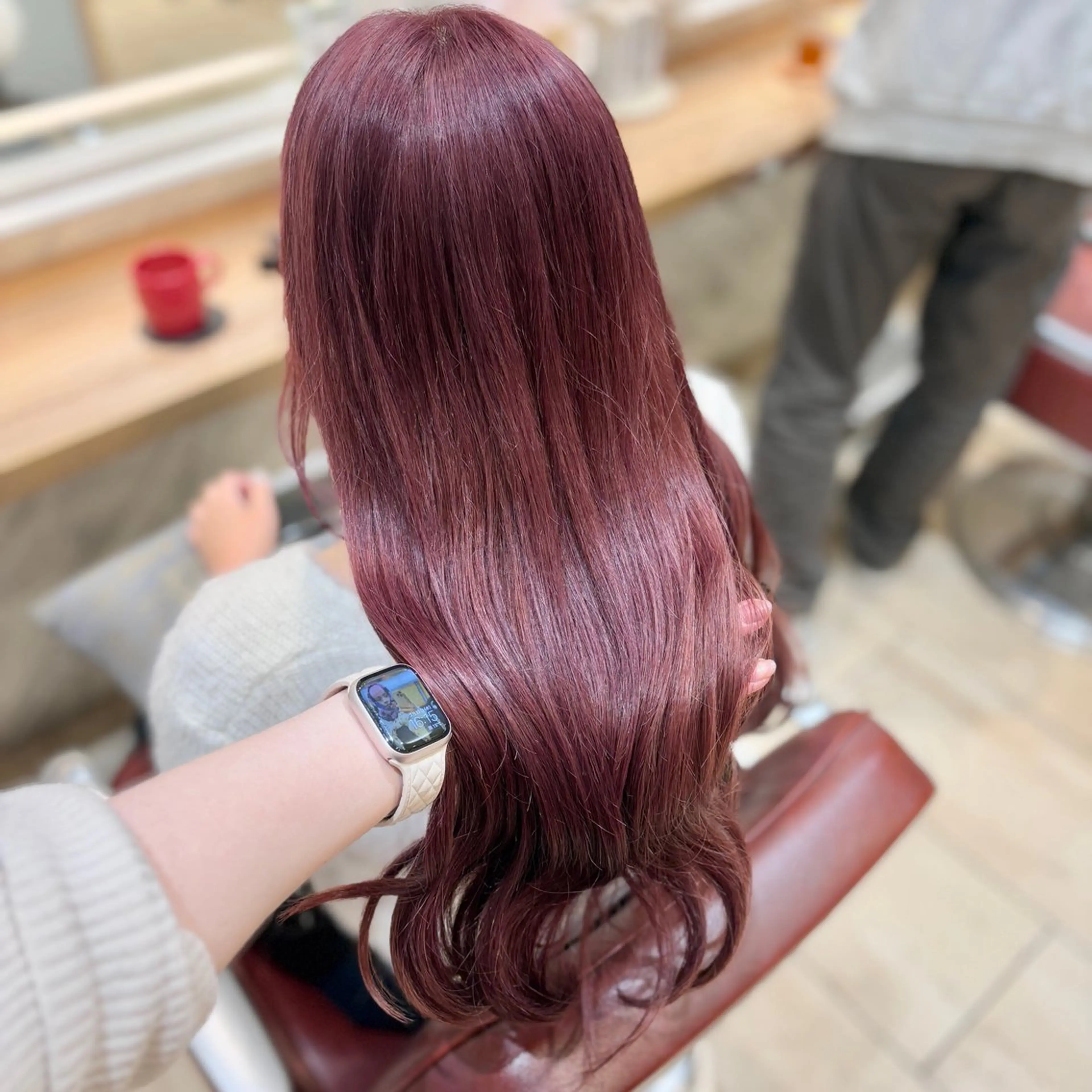 ロング カラー ヘアカラー トリートメント 韓国レイヤー 暖色カラー/さくらのヘアスタイル