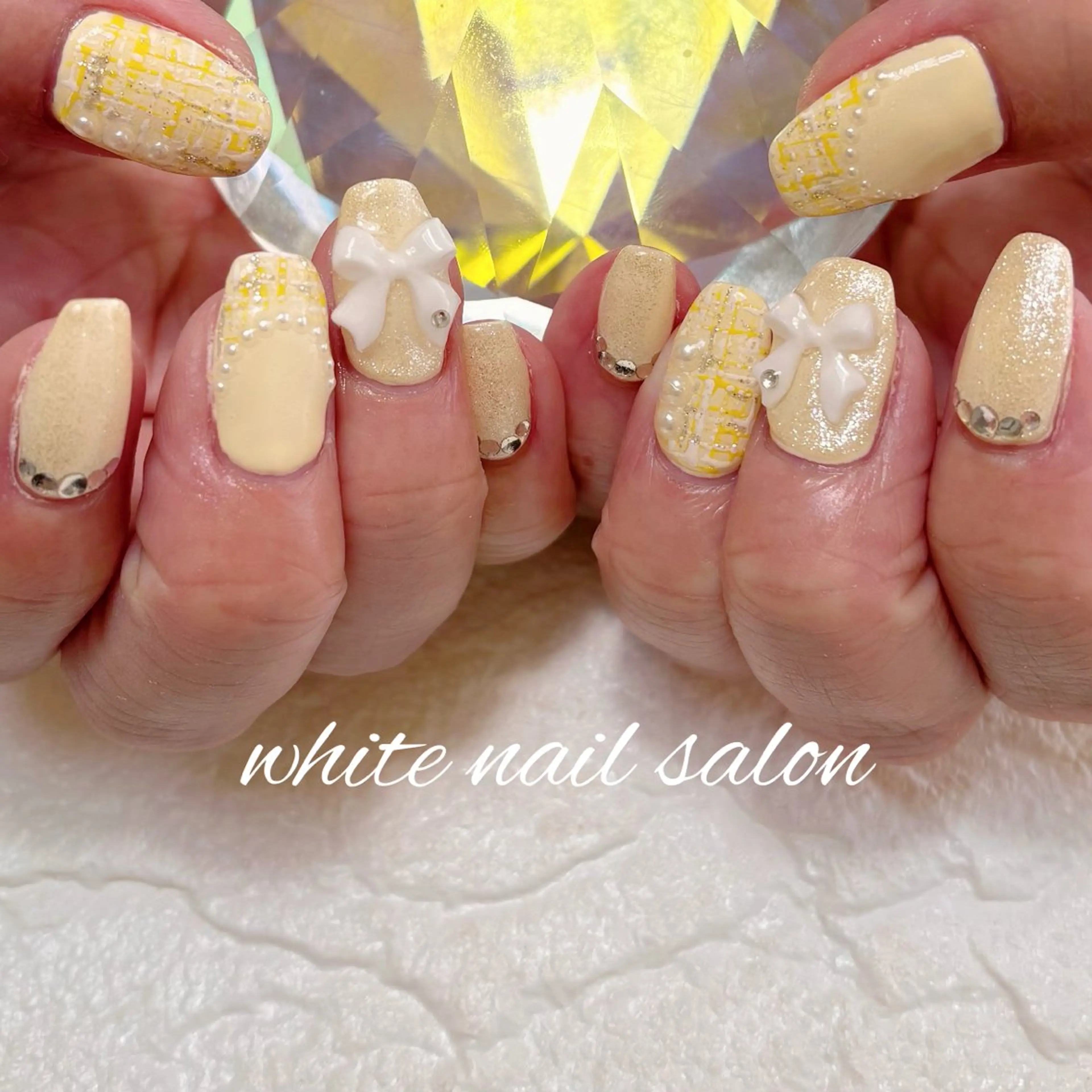 ネイル フットネイル ラメ(グリッター) ハンドネイル white nail salonのネイルデザイン