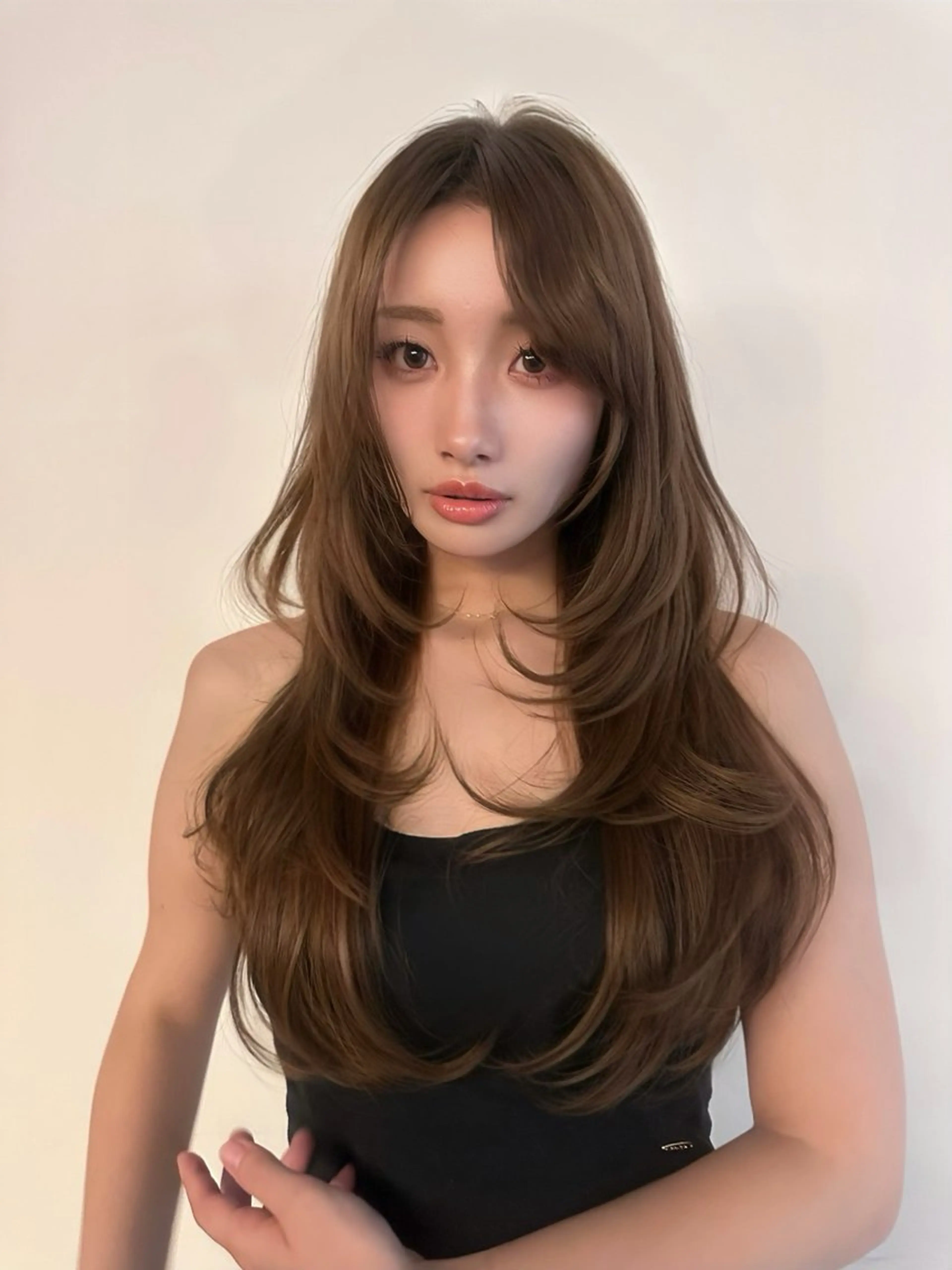 ロング 中嶋蓮 透明感カラー韓国ヘアのヘアスタイル