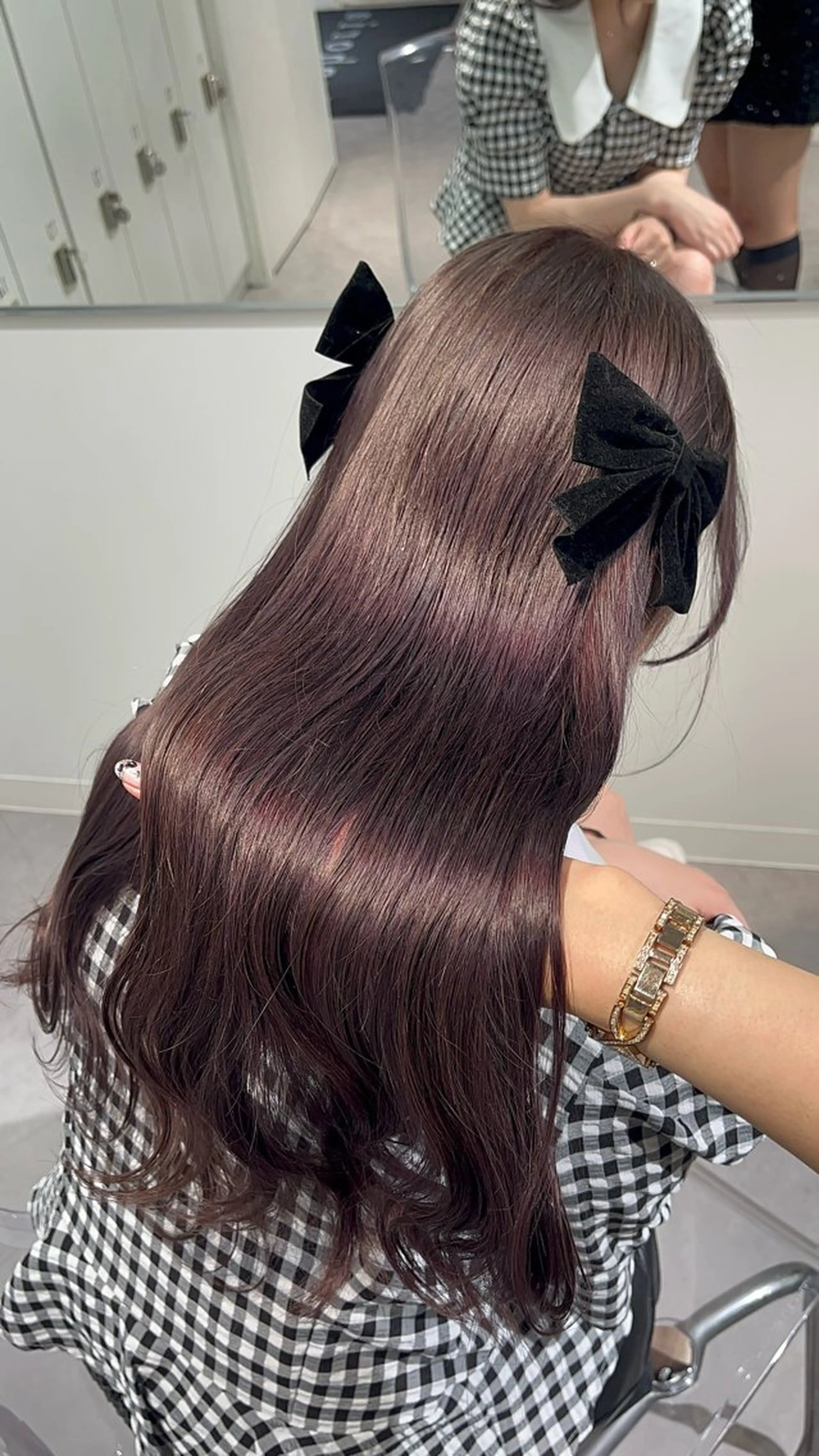 セミロング カラー カット ヘアセット クルミ🤍推し活 🎀ピンクカラーのヘアスタイル