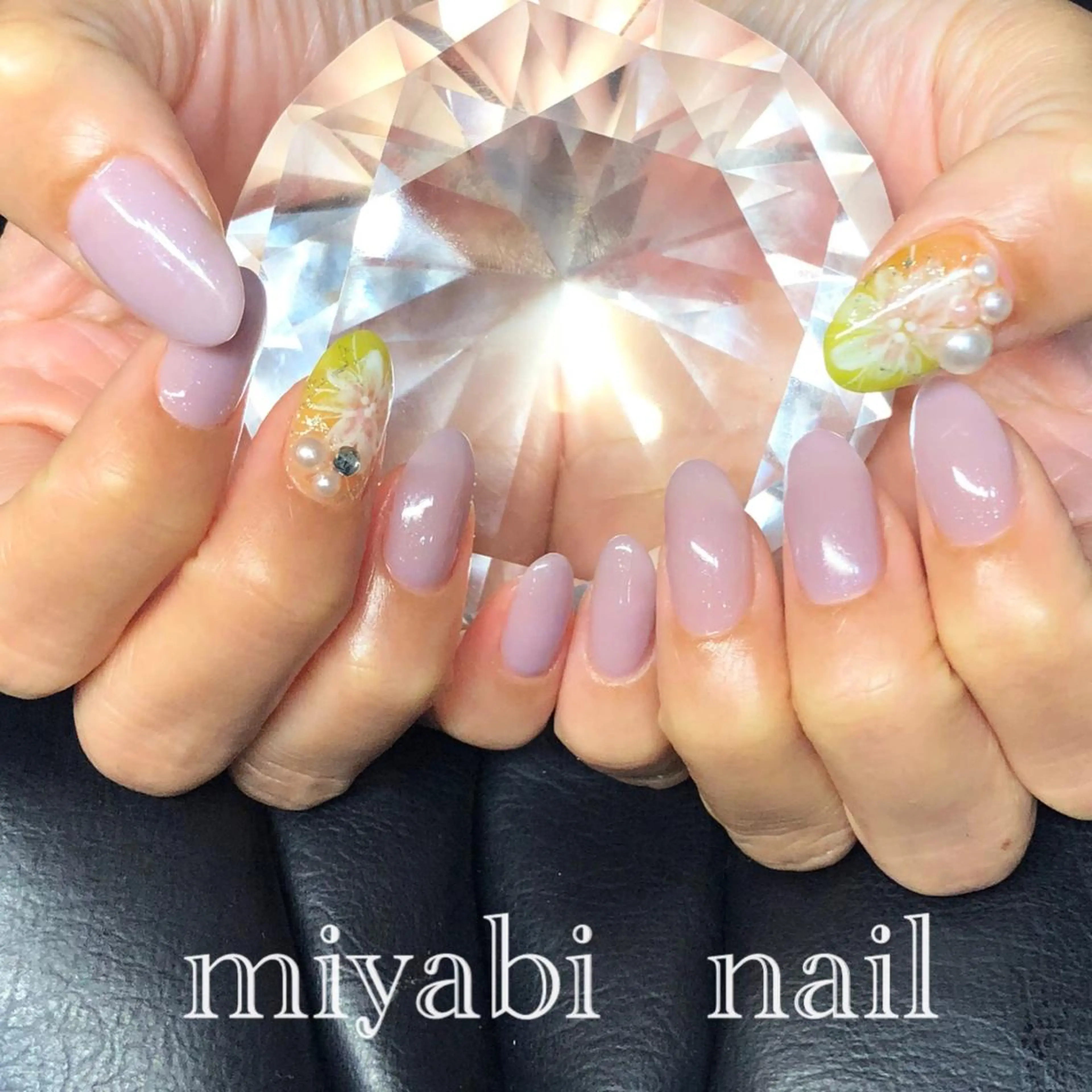 ネイル アートネイル フラワーネイル 持ち込み miyabi nail 桂川駅近くのネイルデザイン