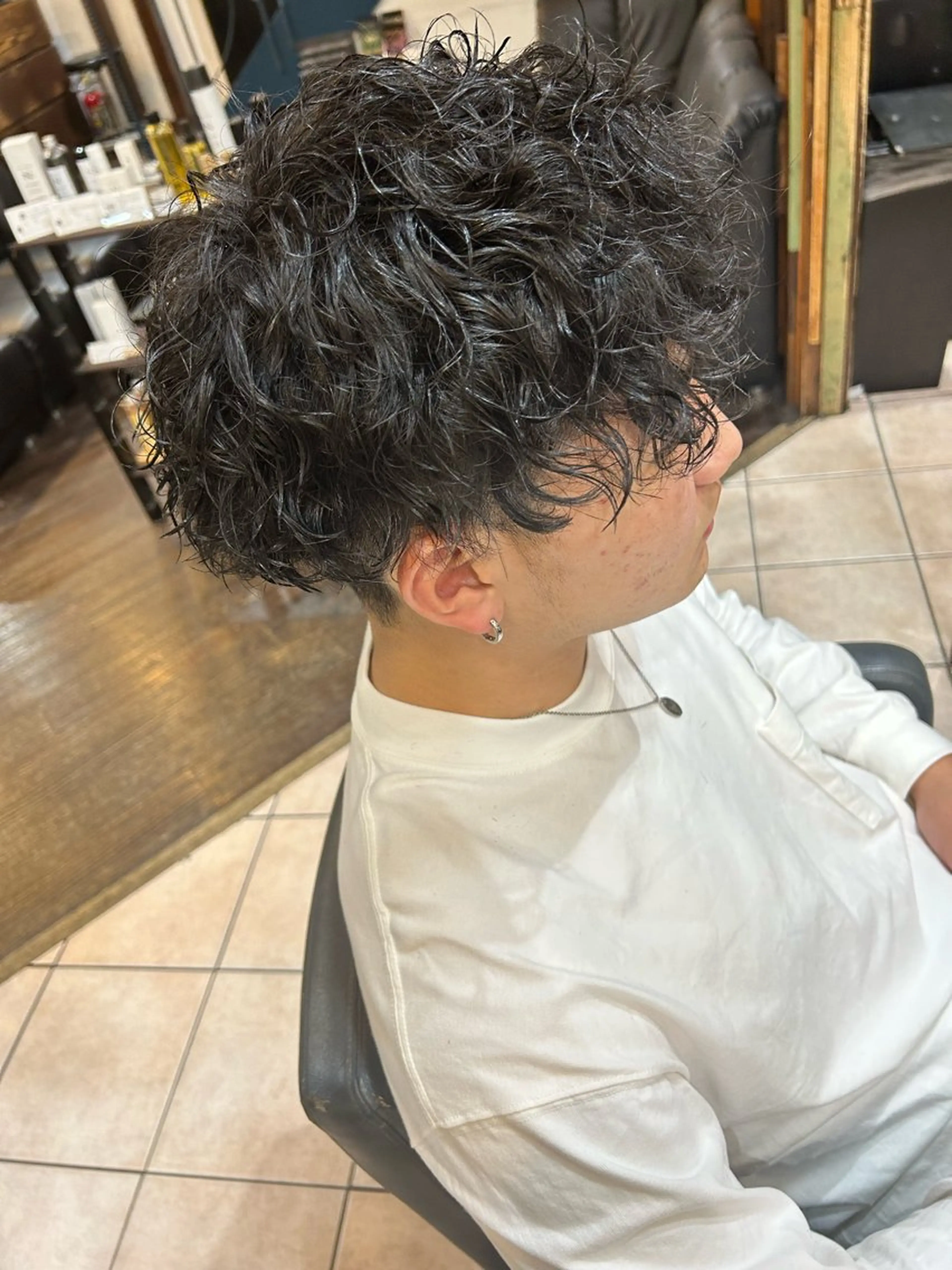 パーマ メンズ 大阪/梅田/シャドウ パーマ/ノボリユウタのヘアスタイル