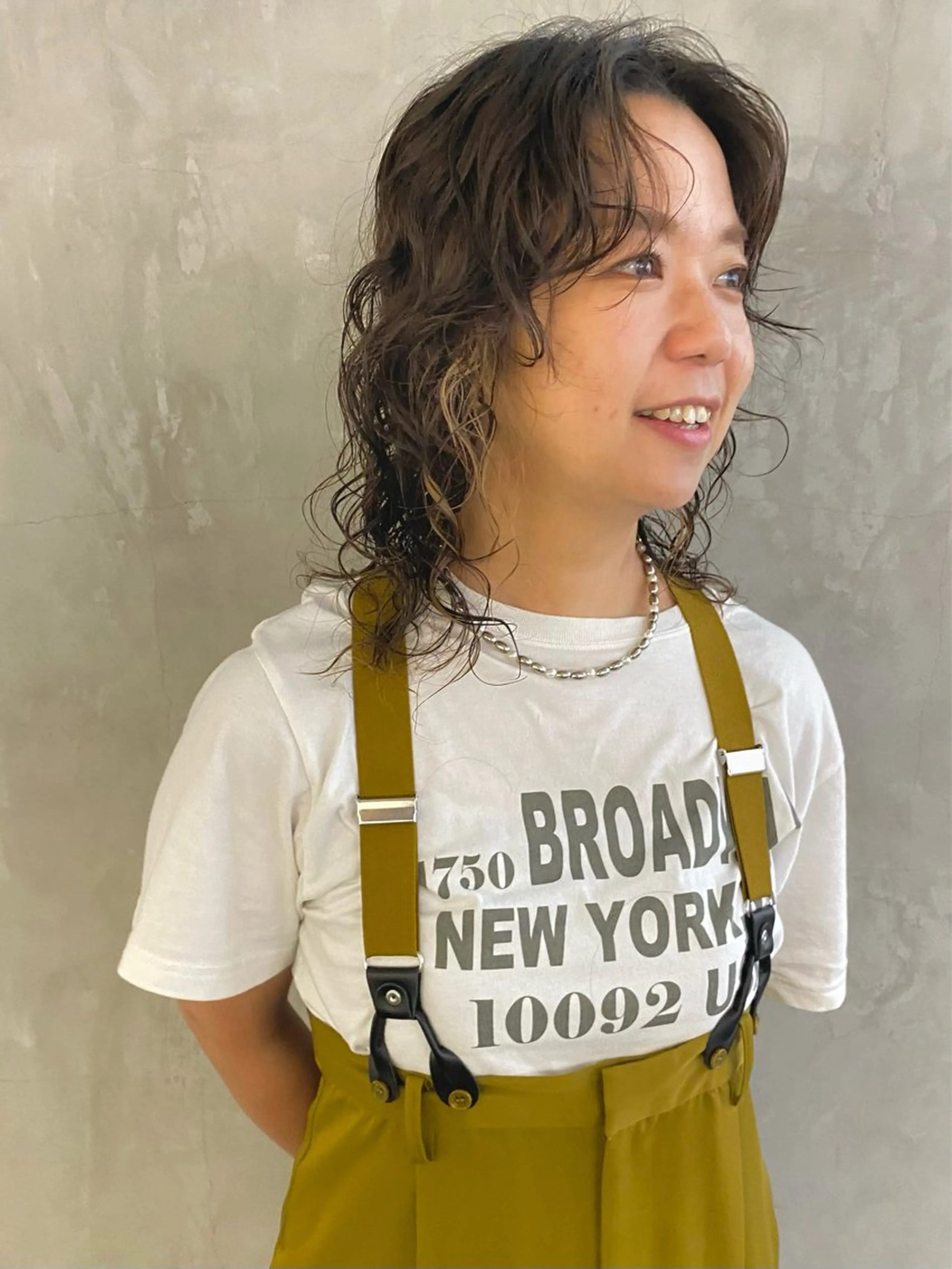 ミディアム カラー パーマ ウルフカット カット ヘアカラー パーマ トリートメント 森貴裕/ベージュ/ パーマ/オリーブのヘアスタイル