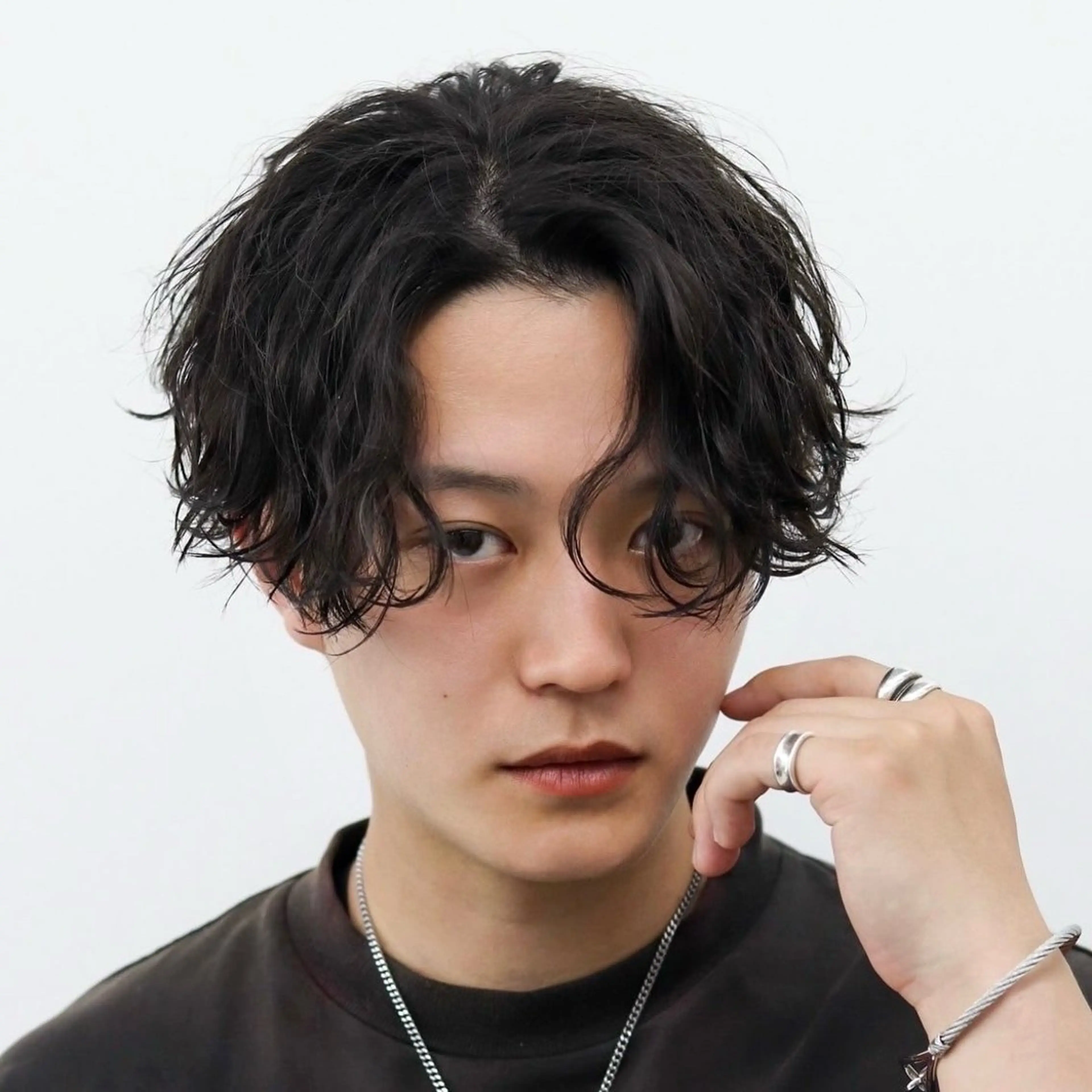 ミディアム カラー パーマ メンズ カット パーマ トリートメント ハイトーン/メンズマ ッシュ/KYOHEIのヘアスタイル