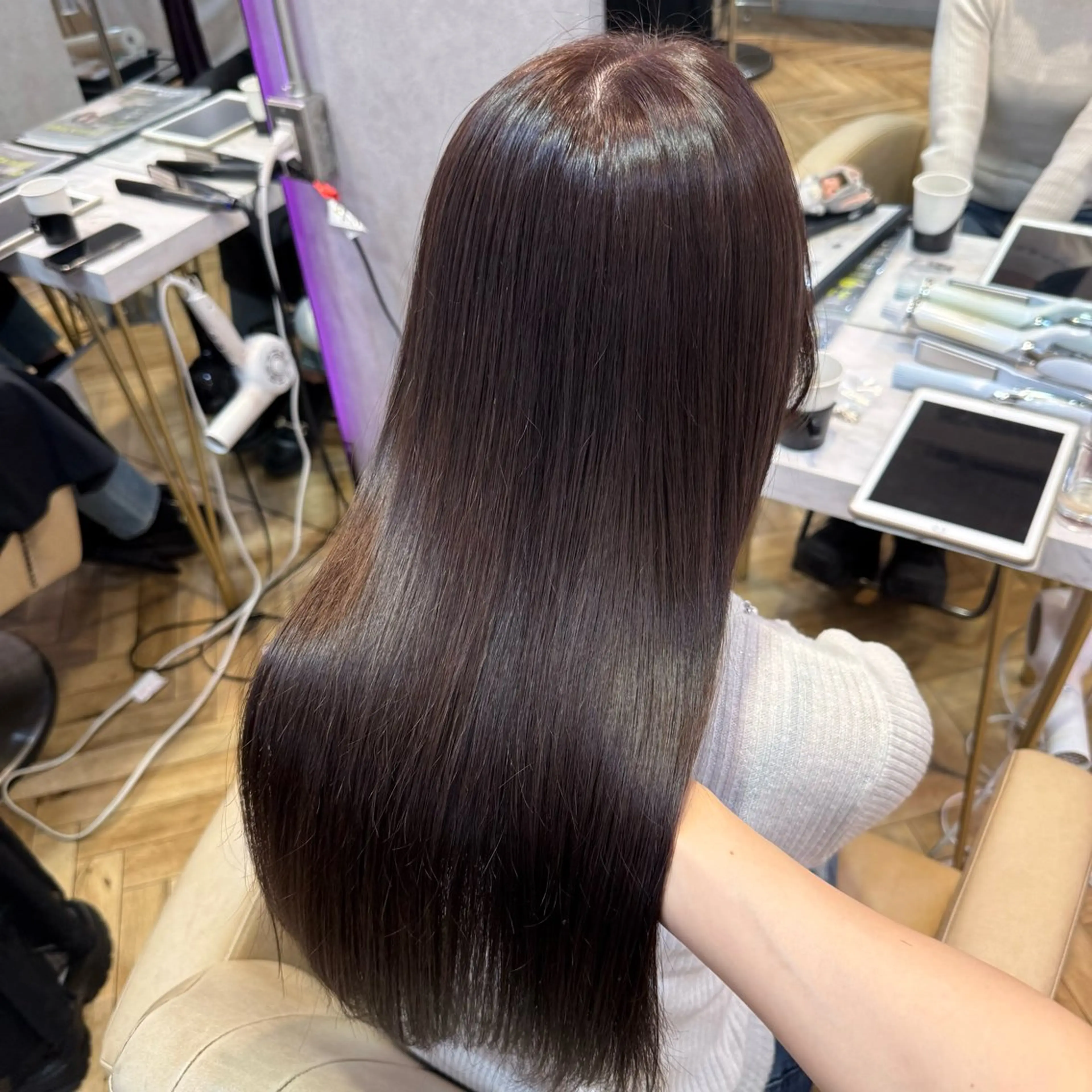 ロング カット ヘアカラー トリートメント 韓国ヘア/艶髪/ 透明感カラー/つぐみのヘアスタイル