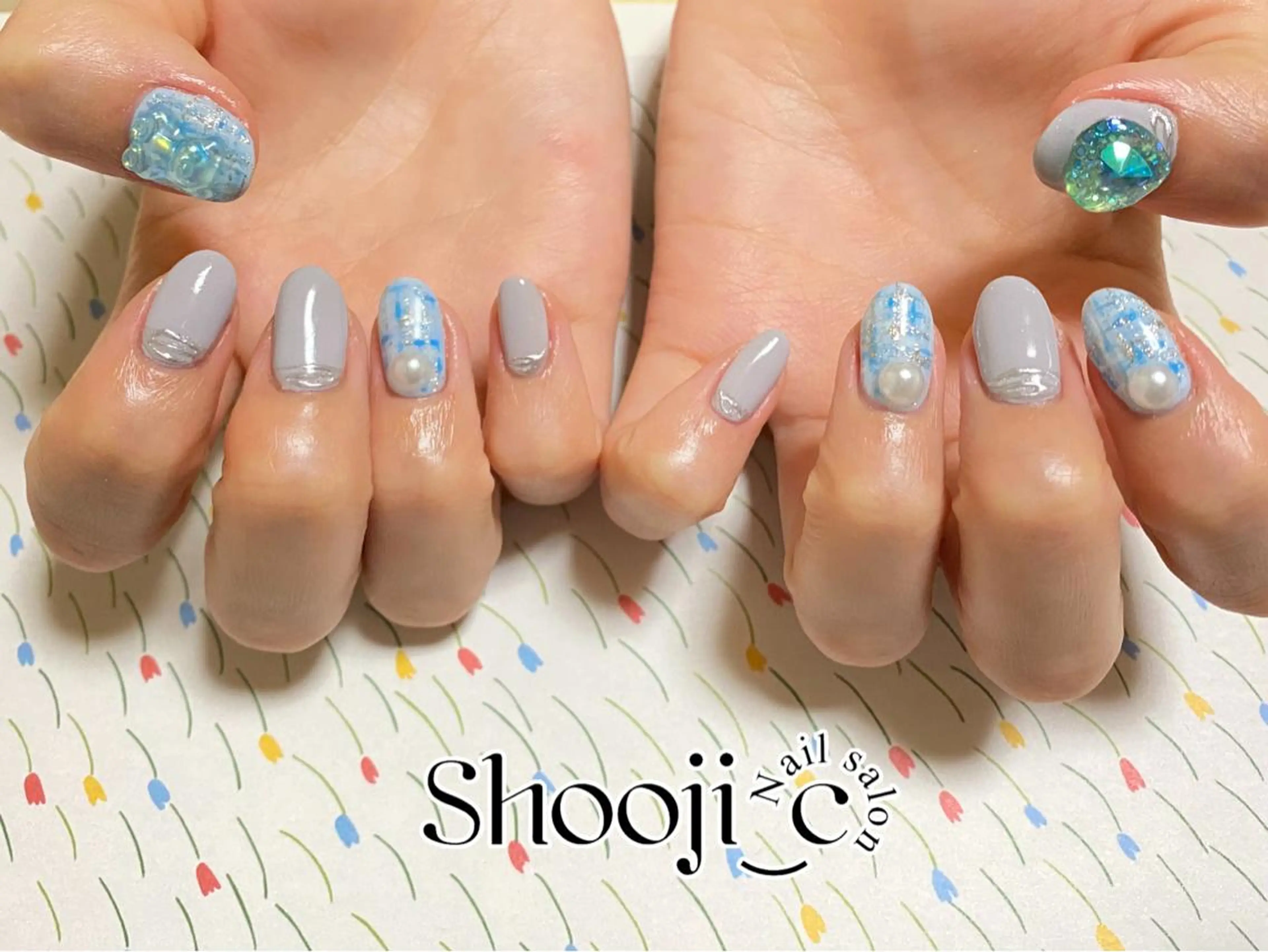 ネイル アートネイル ミラーネイル ツイードネイル Shooji_c Nail salonのネイルデザイン