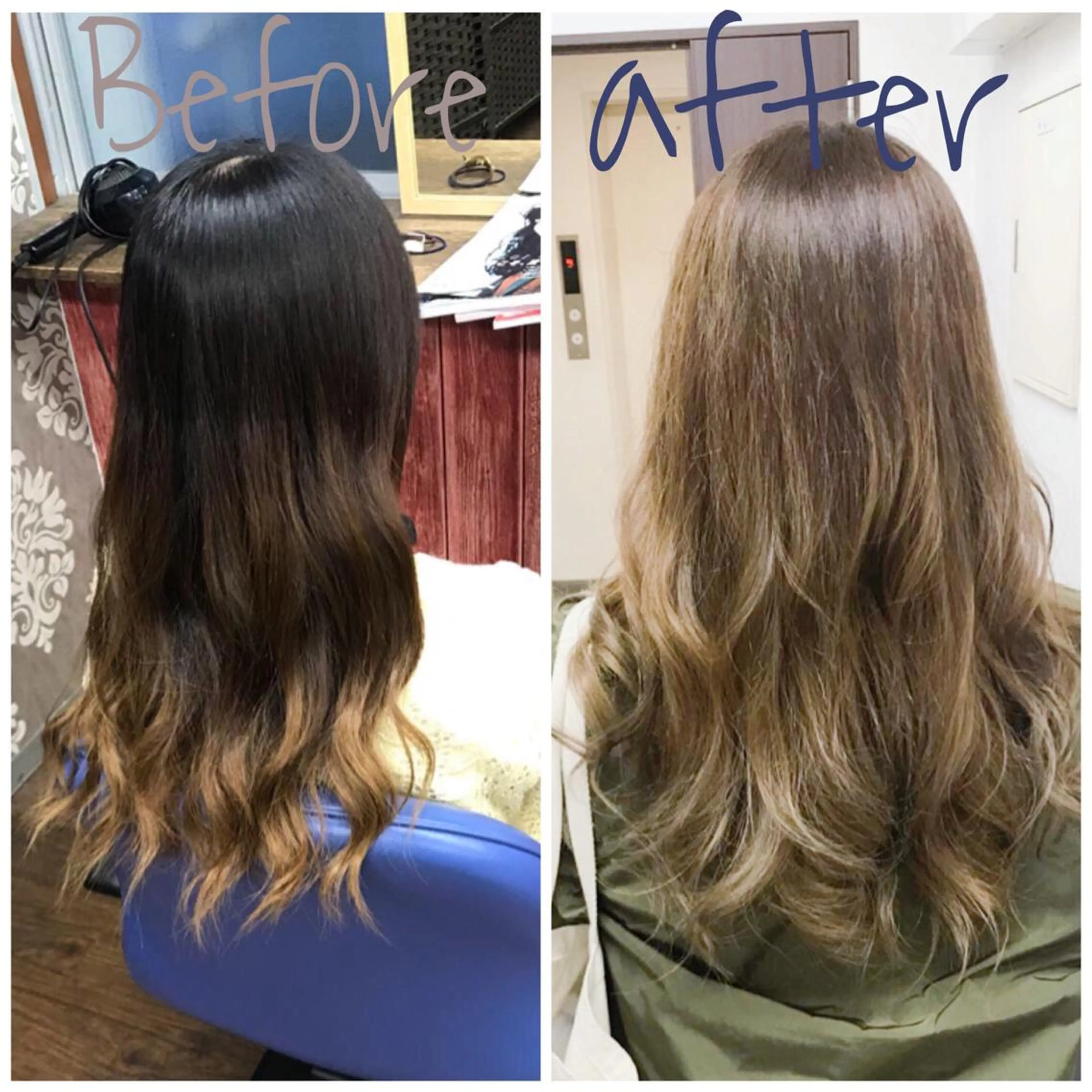 ロング カラー ブリーチ グラデーションカラー ヤナ マネージャーのヘアスタイル