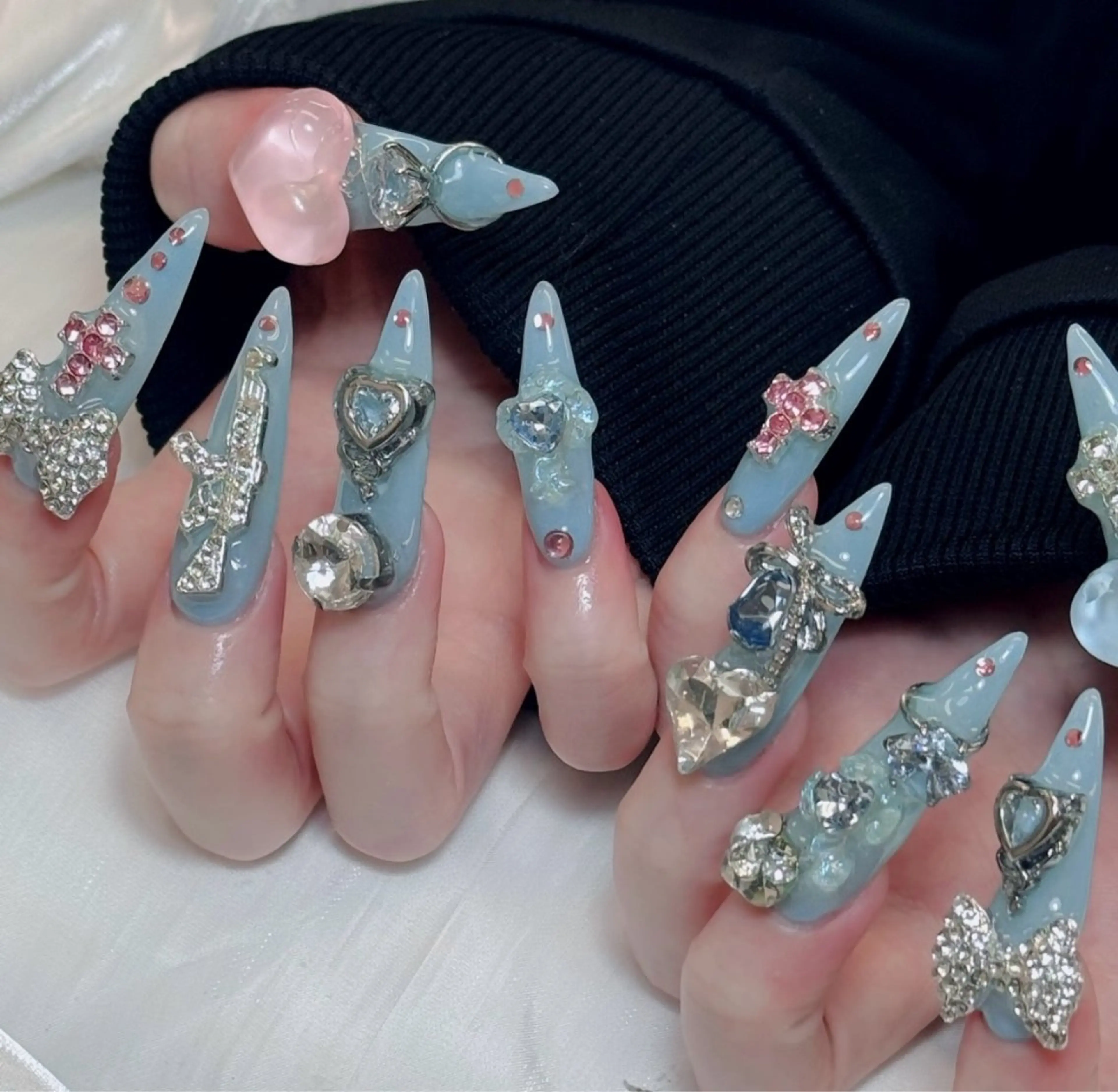 ネイル アートネイル オーロラネイル チークネイル 長さ出し フットネイル Chan nailsのネイルデザイン