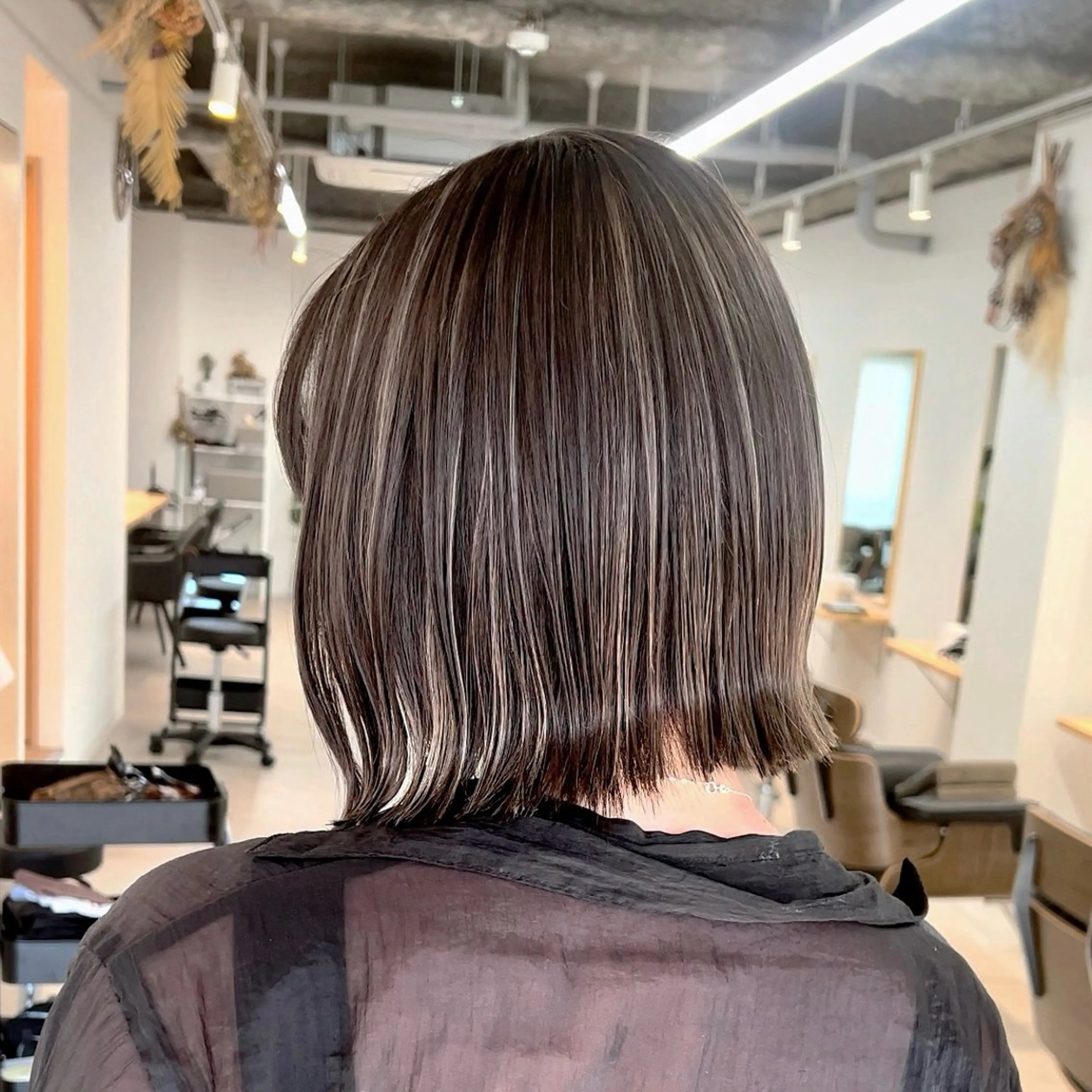 ミディアム ヘアカラー ✨透明感カラー/ 縮毛矯正/うみ✨️のヘアスタイル