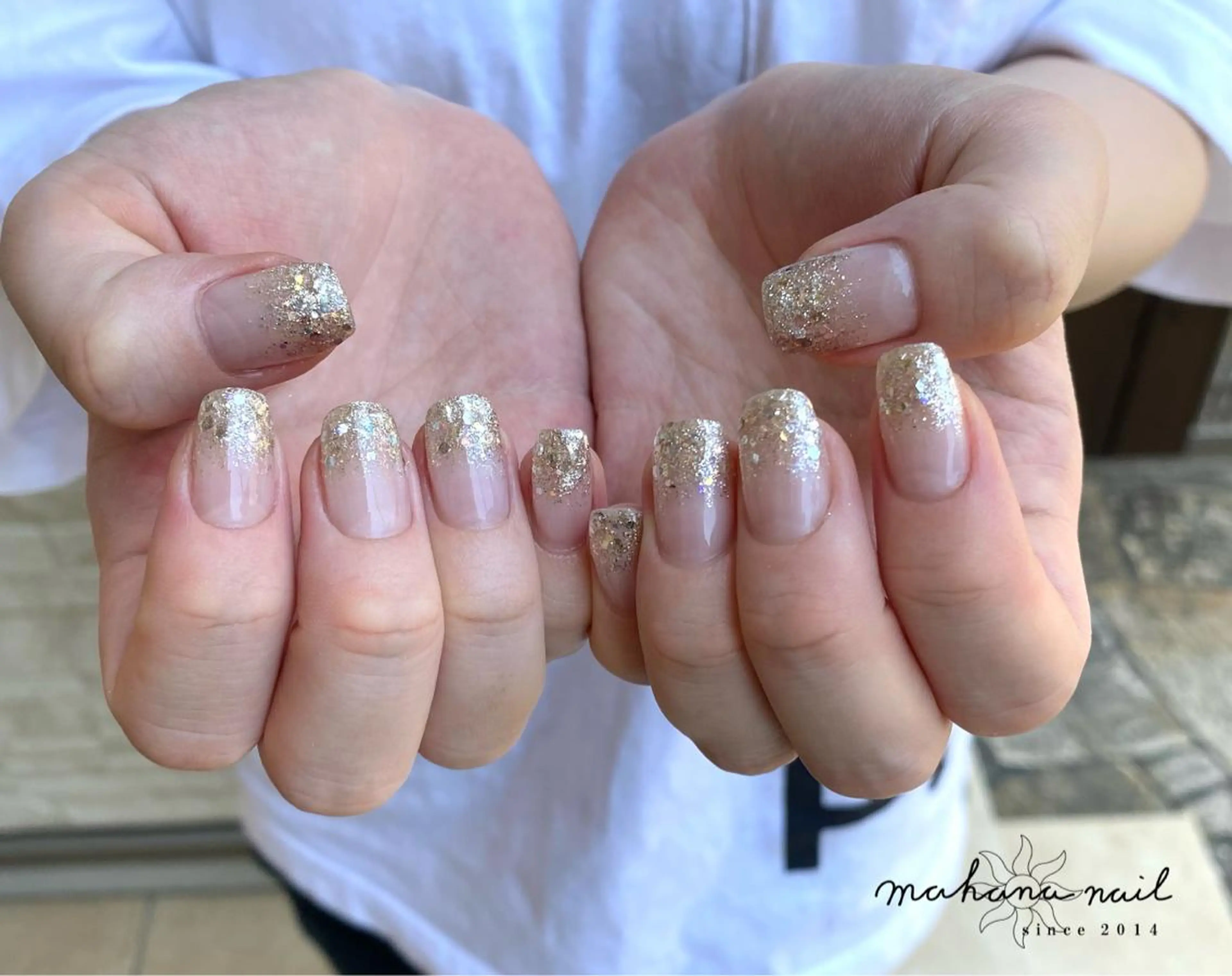 ネイル グラデーション ラメ(グリッター) ラメグラデーション mahana nailのネイルデザイン